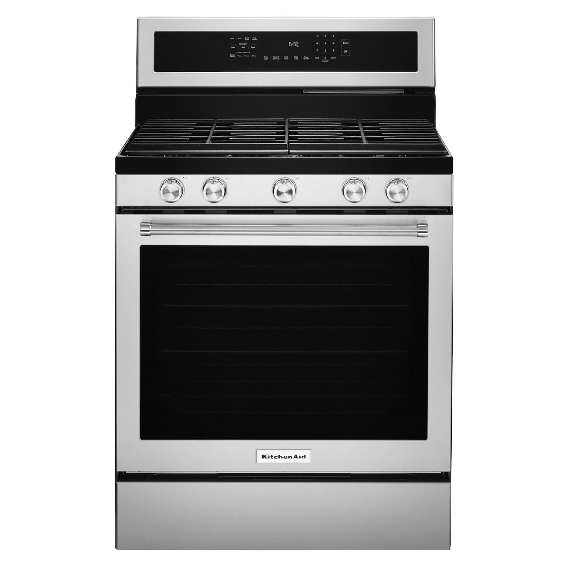 KitchenAid 5.8 cu. ft. 5-Burner Gas Convection Range with PrintShield Finish