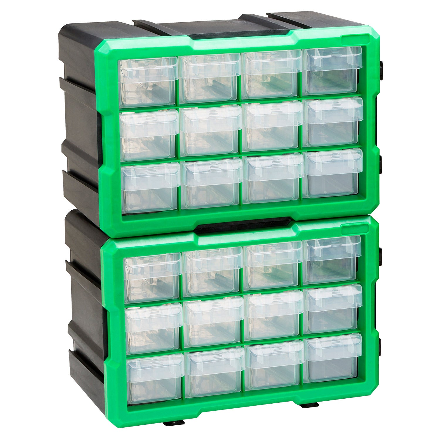 Steel Vision Interlocking Storage Containers 12 Drawer, 2-pack