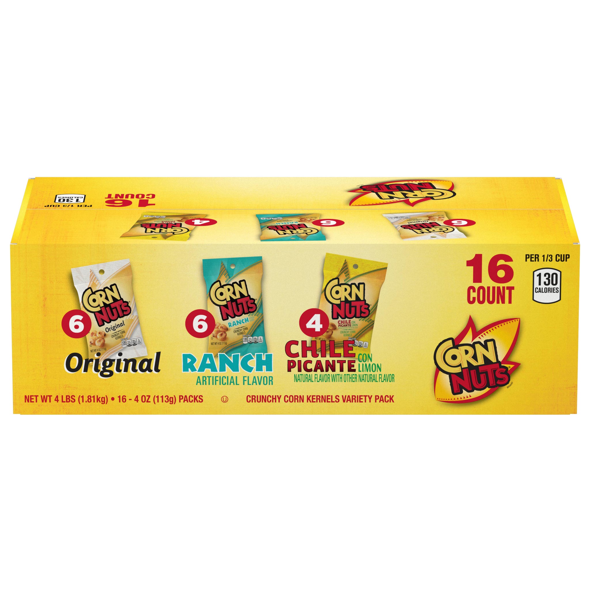 Corn Nuts Crunchy Corn Kernels, Variety Pack, 4 oz, 16-count