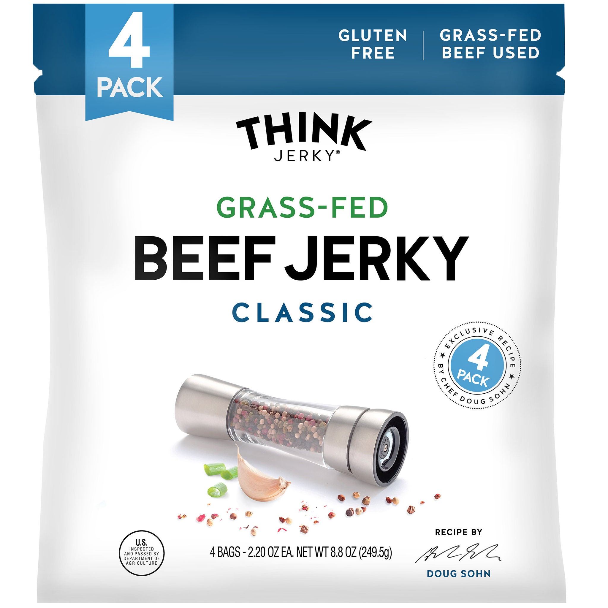 Think Jerky Beef Jerky, Classic, 2.20 oz, 4-count