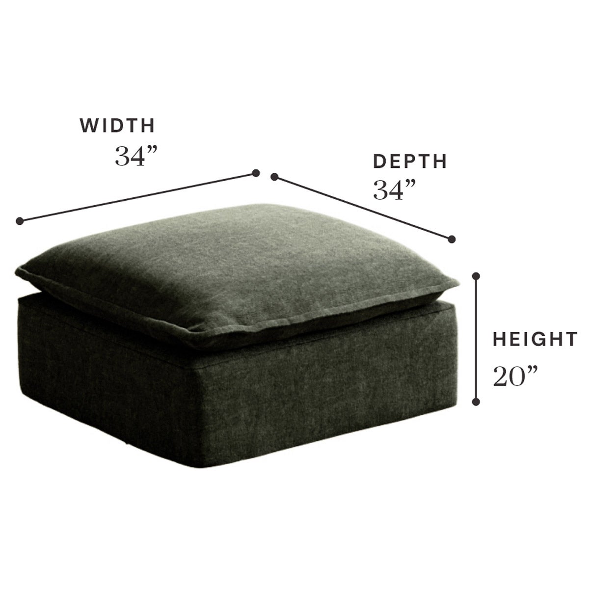 Anabei Washable Modular Ottoman