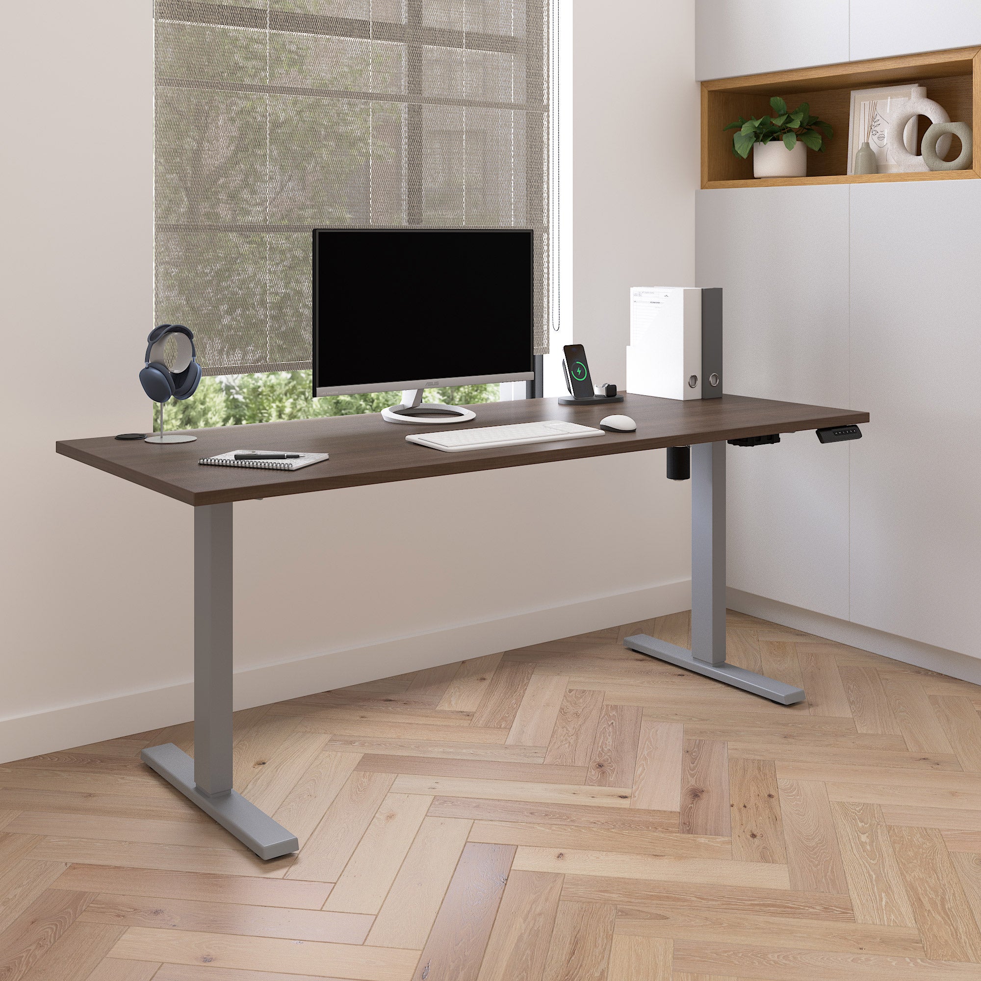 Upstand Plus 72” Height Adjustable Desk with Charging Station