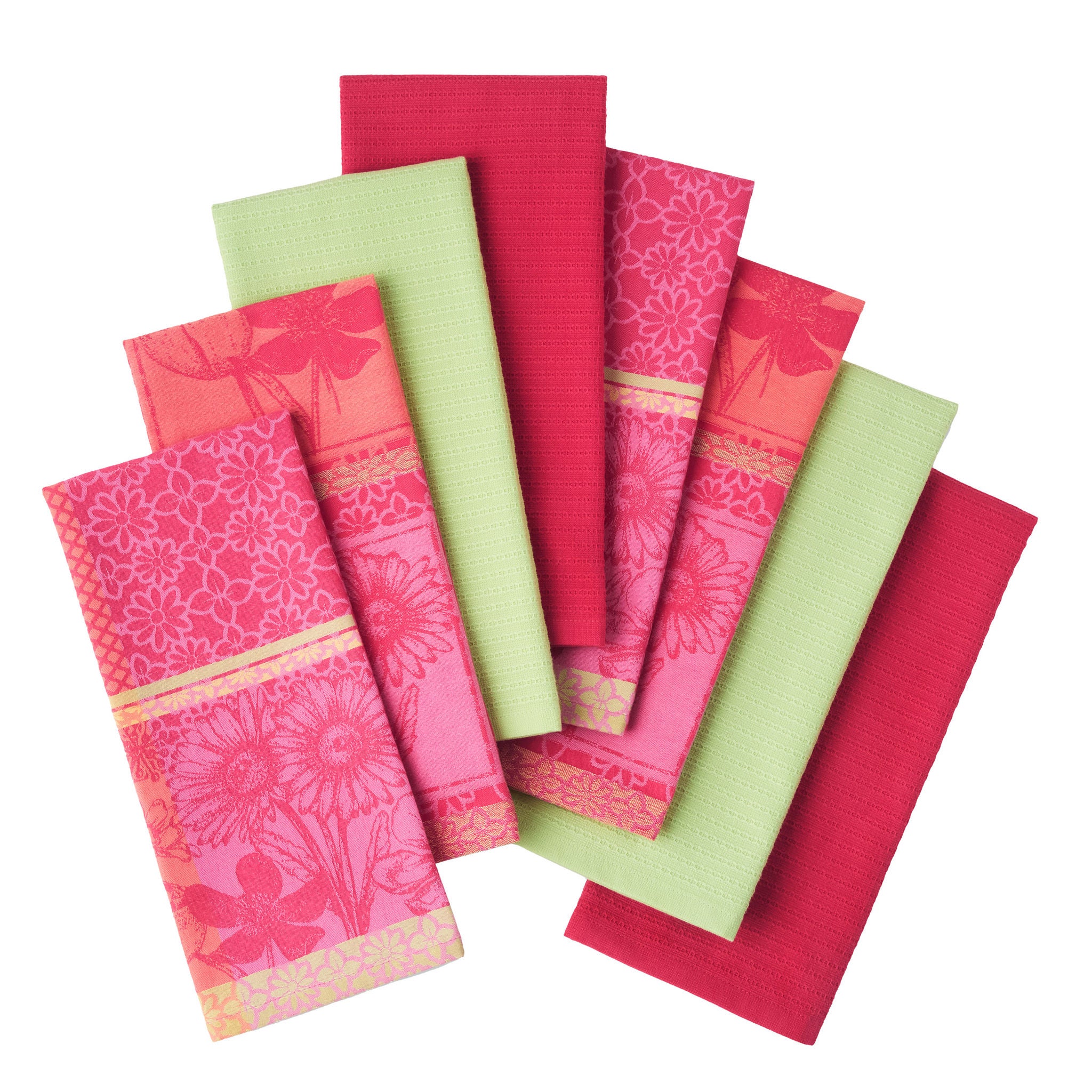 Jacquard Flatwoven Kitchen Towels, 8-pack