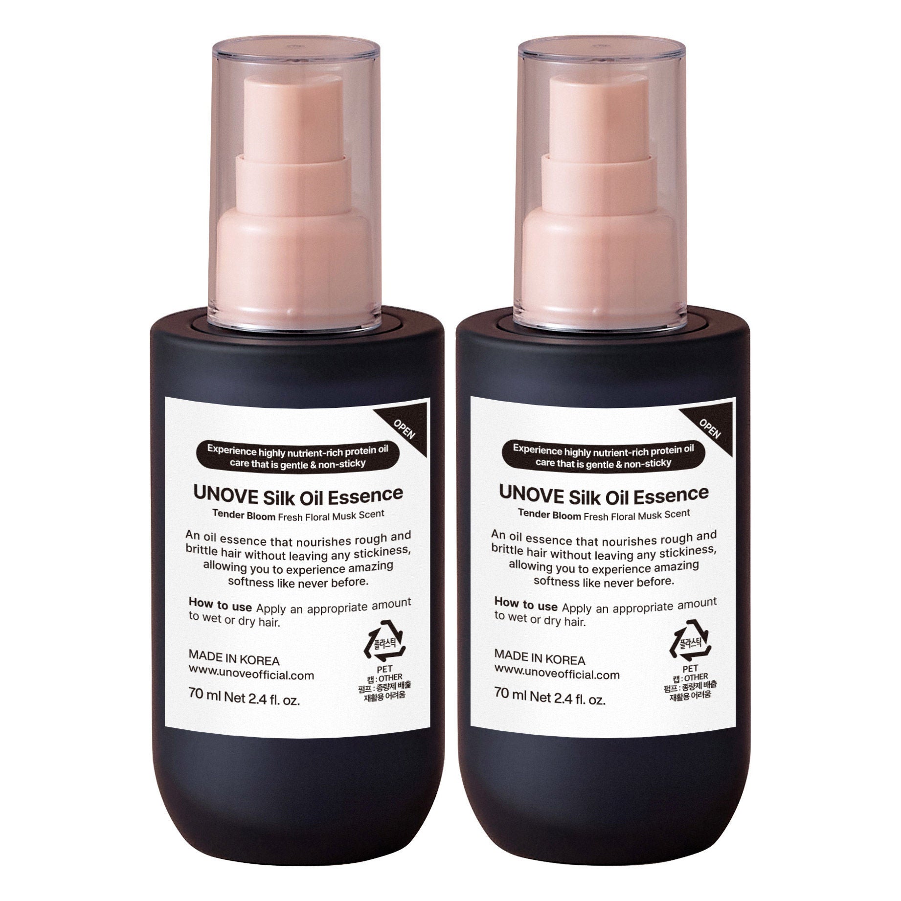 UNOVE Silk Oil Essence, 2.36 fl oz, 2-pack