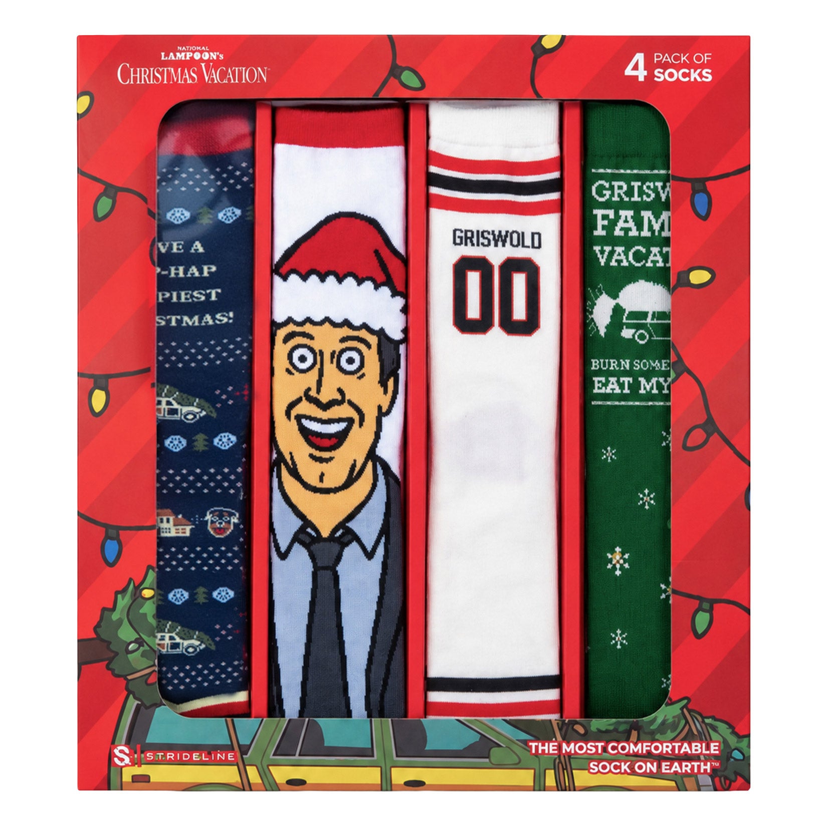 Holiday Novelty Socks 4-pack, Christmas Vacation