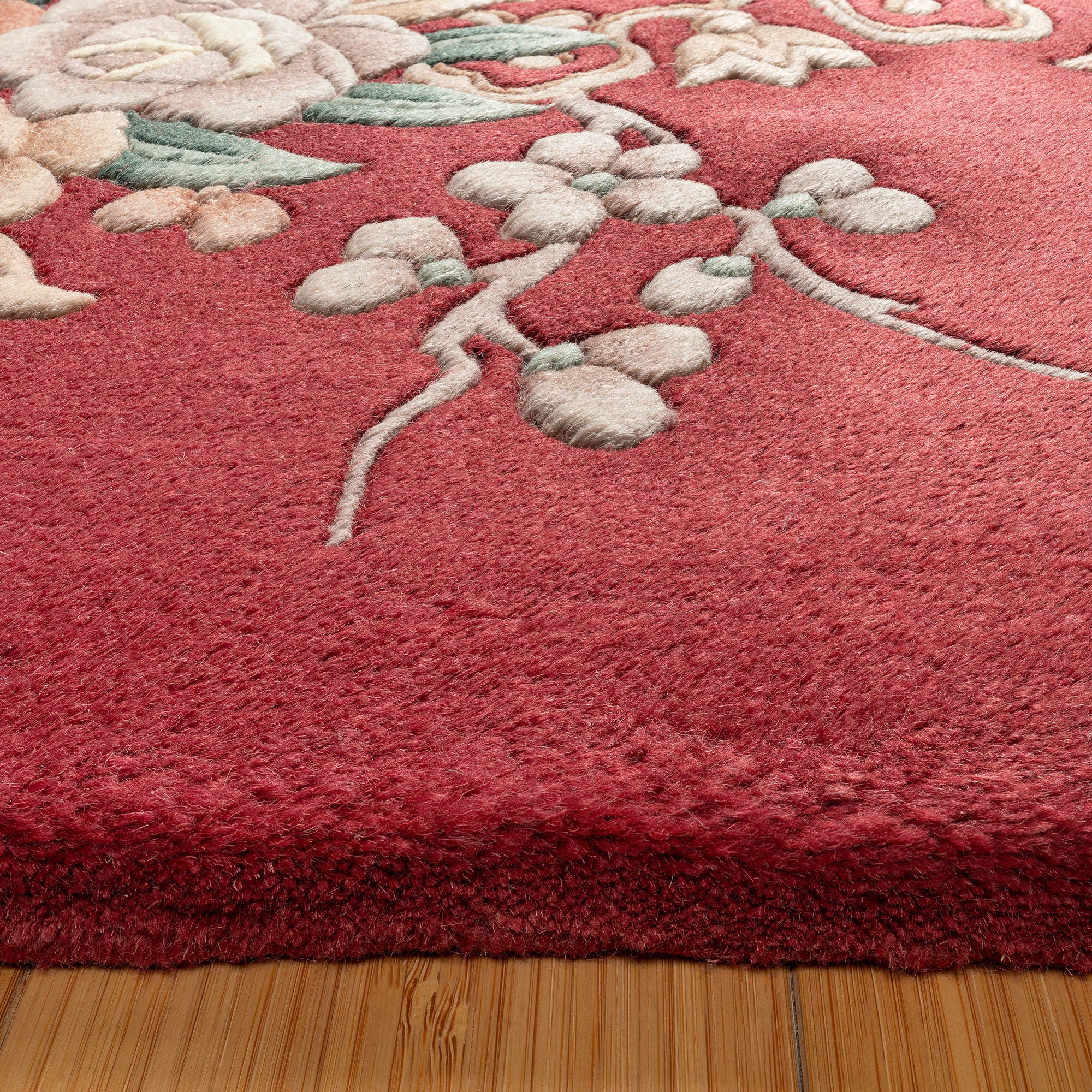 Pagoda Hand Knotted Rug Collection, Jasmin, Red
