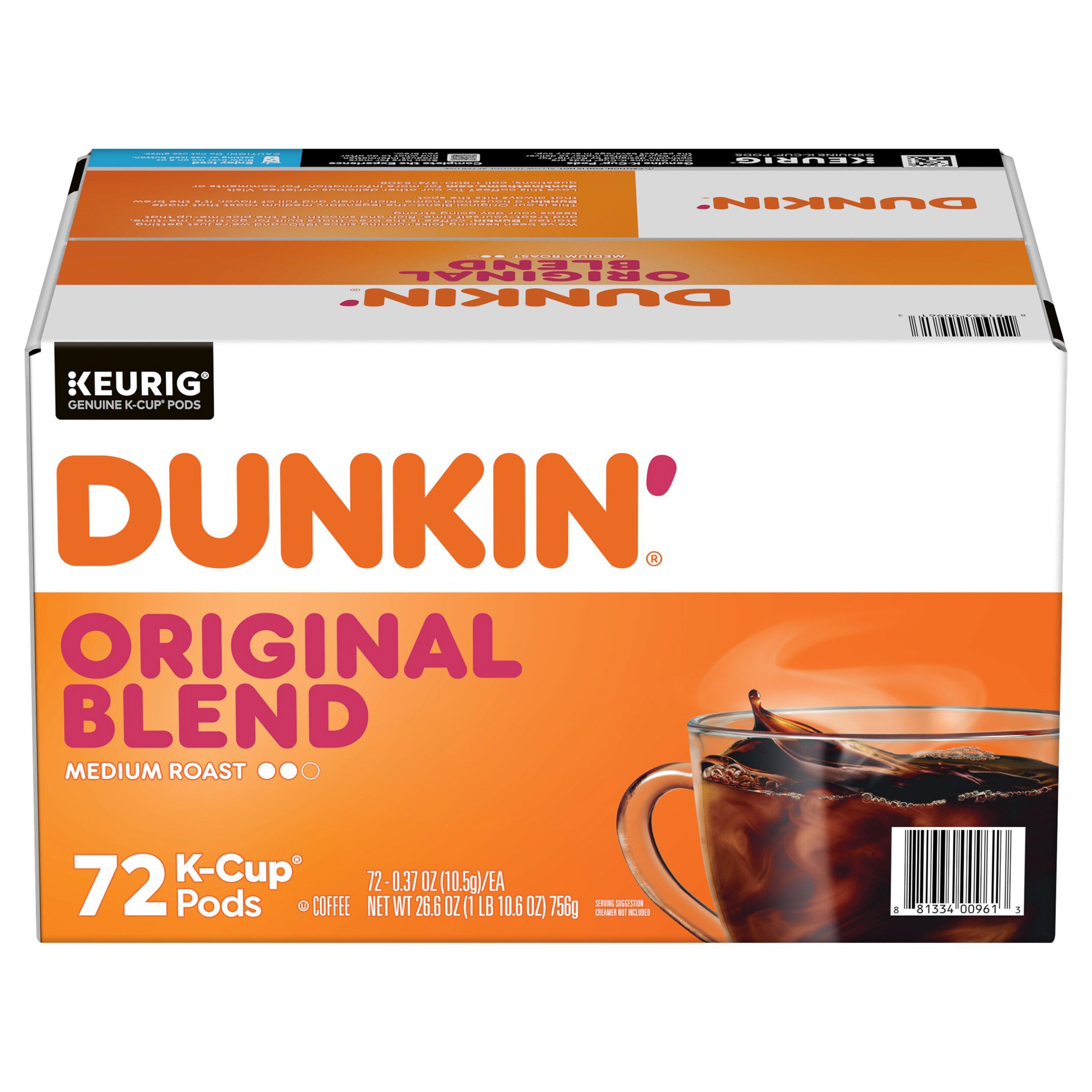 Dunkin' Donuts, Original Blend, Medium Roast, K-Cup Pods, 72ct