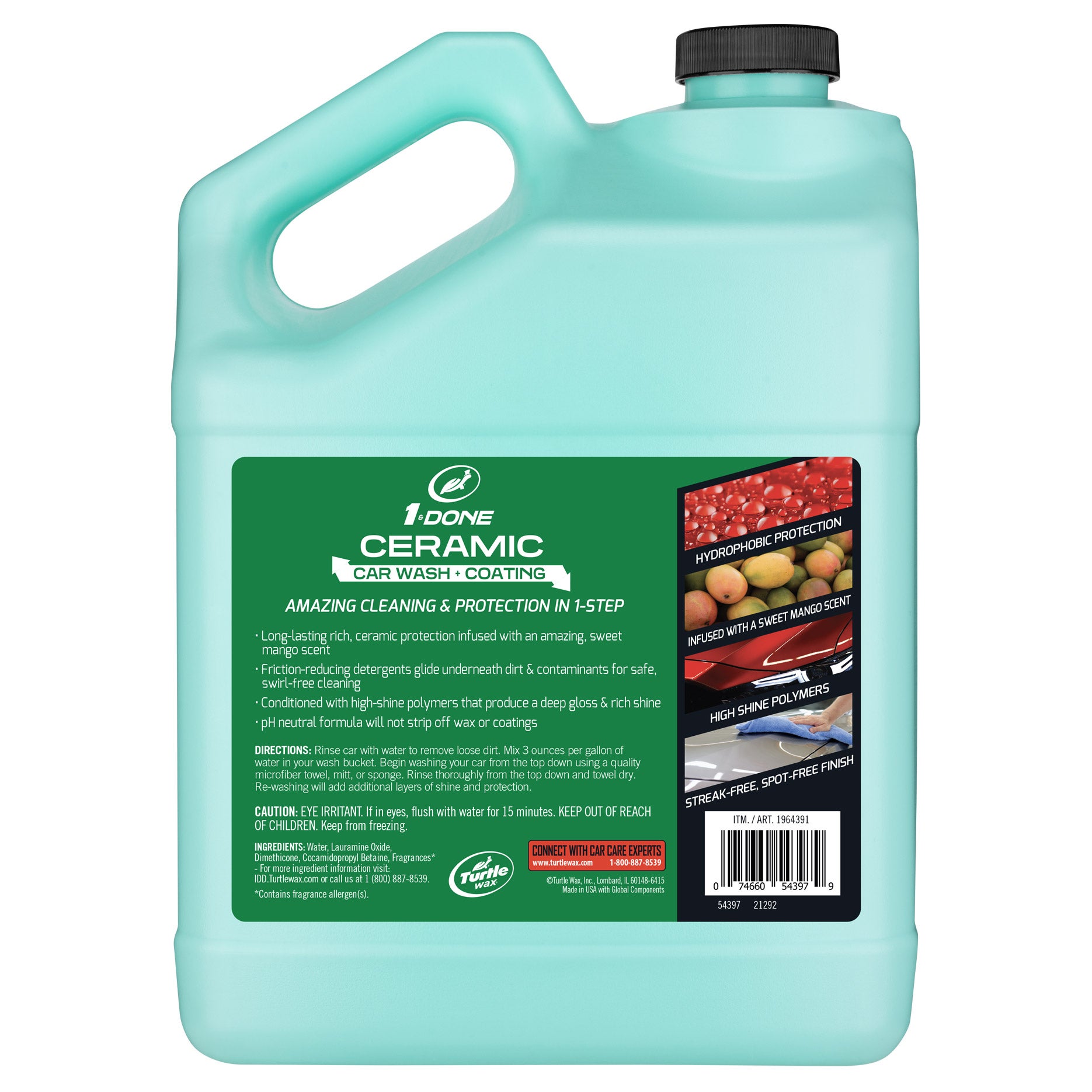Turtle Wax 1 and Done Ceramic Wash + Coating, 128 oz