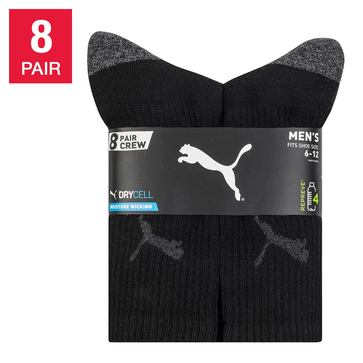PUMA Men's Crew Sock, 8-pair