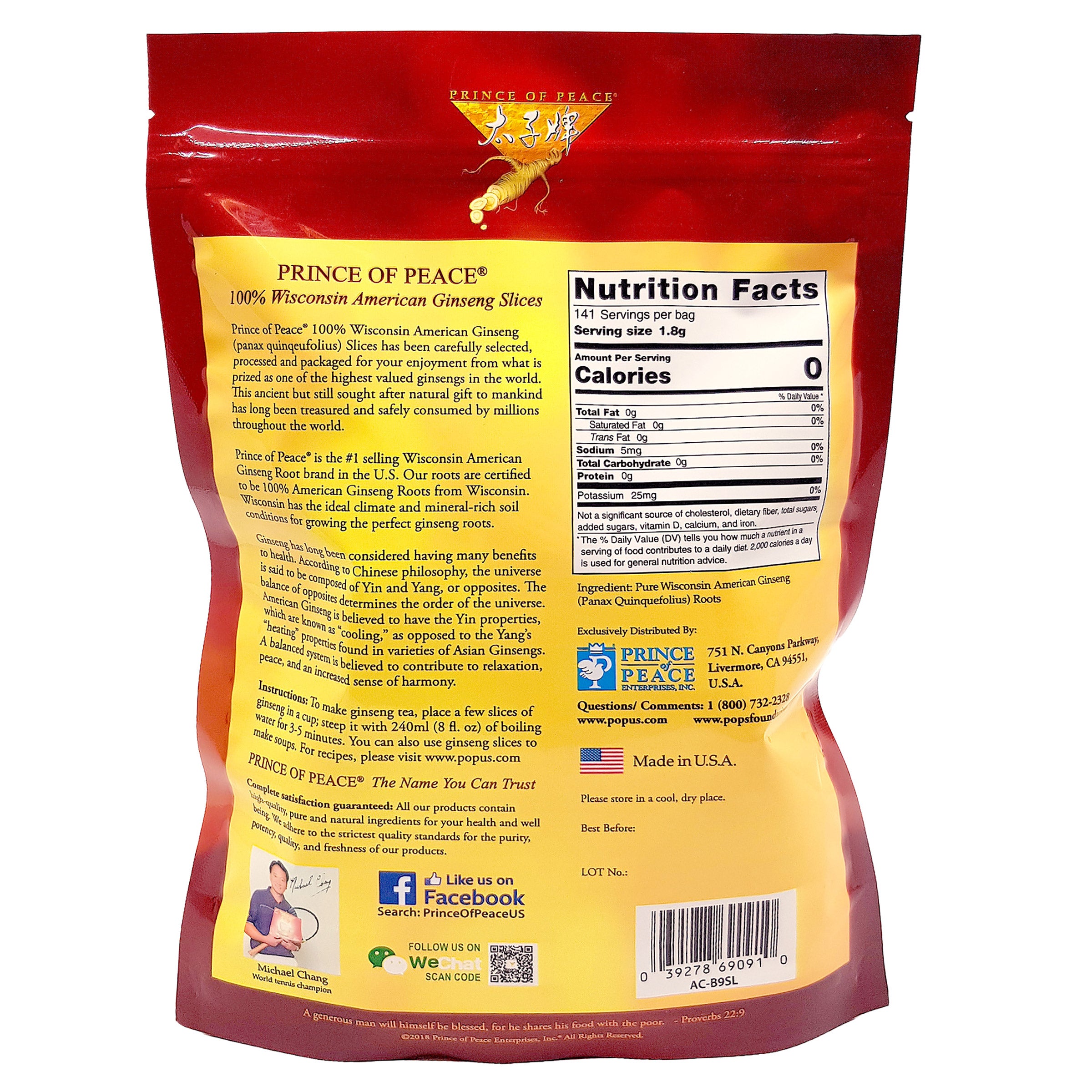 Prince of Peace Ginseng Root Slices, 9 oz.