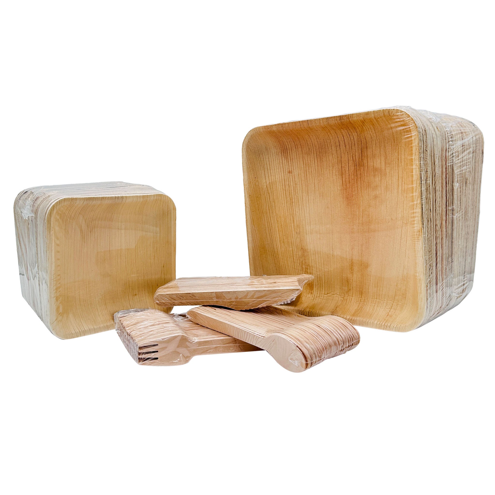 VerTerra Eco-Friendly Palm Plates & Wooden Cutlery, 250-count