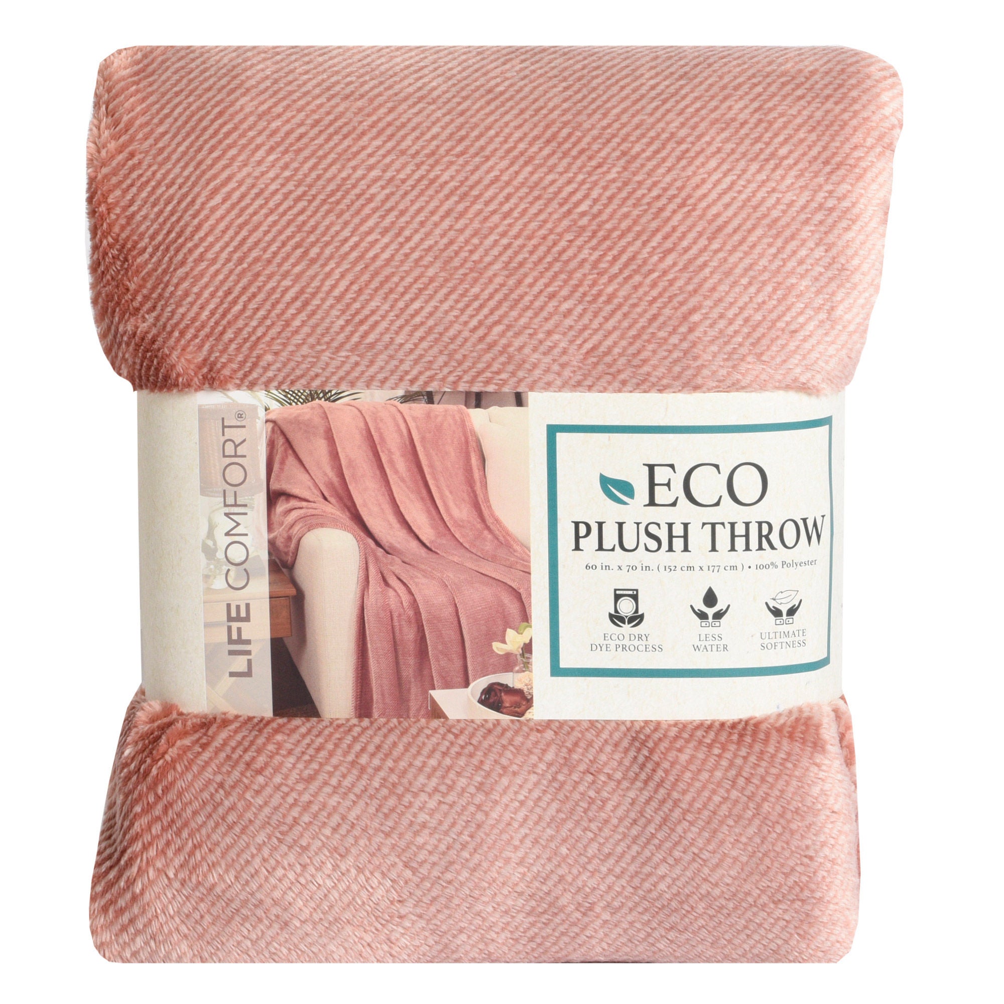 Life Comfort Eco Plush Throw, 2-pack