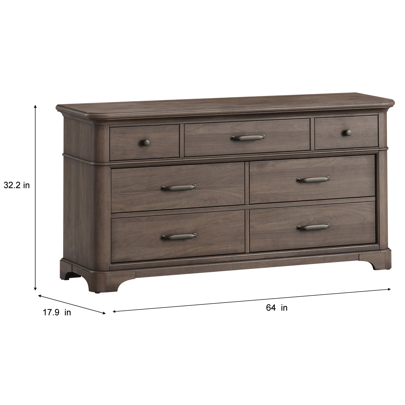 Alki Cove 7-drawer Dresser, Medium Brown