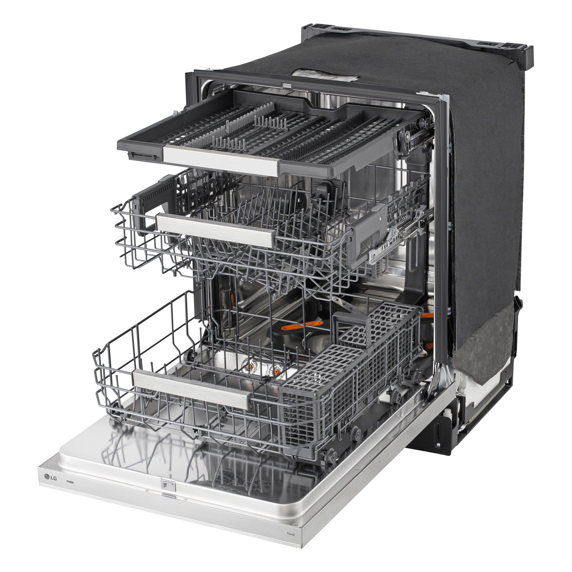 LG FlushFit Top Control Dishwasher 1-Hour Wash and Dry Cycle with Pocket Handle
