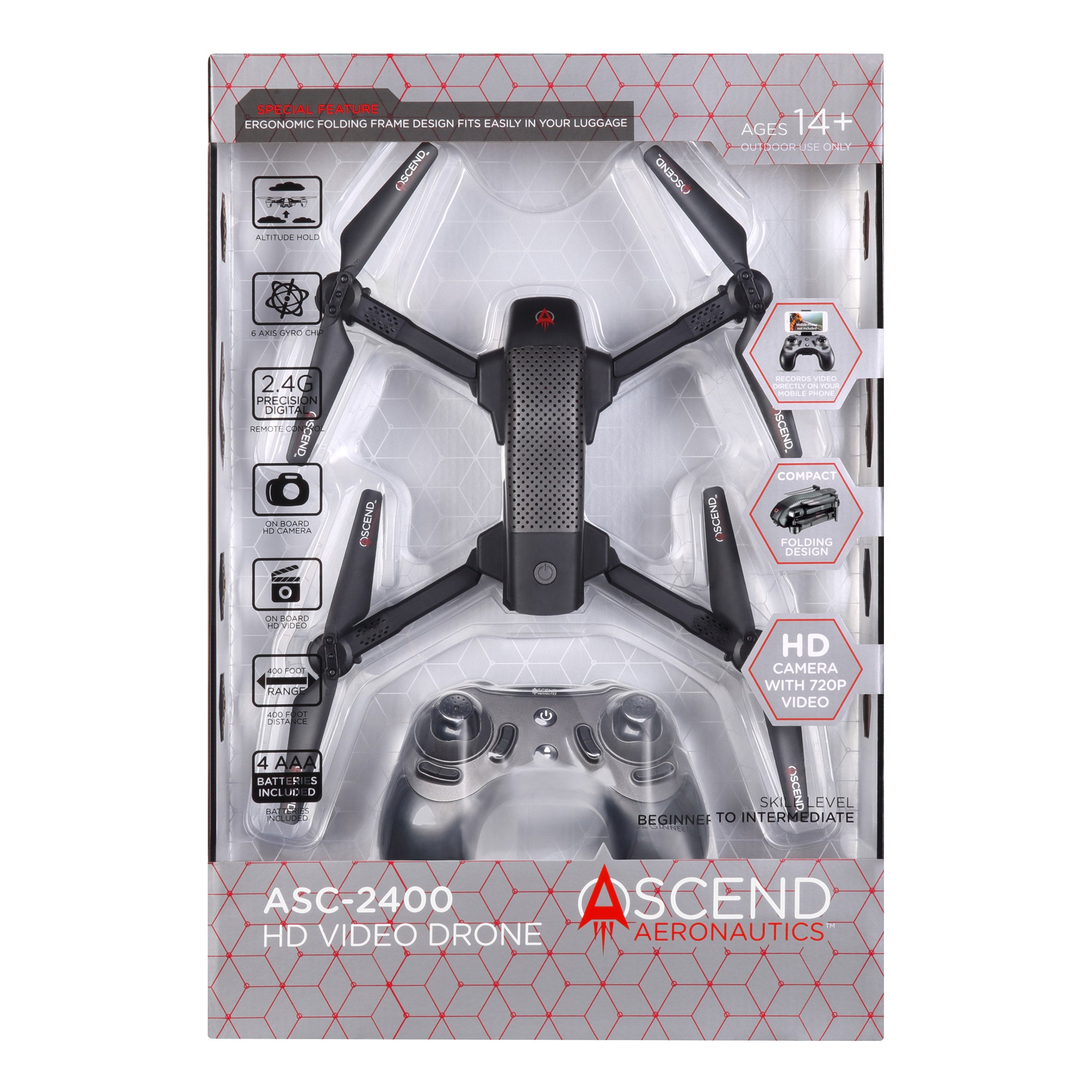 Ascend Aeronautics ASC-2400 720P HD Video Drone