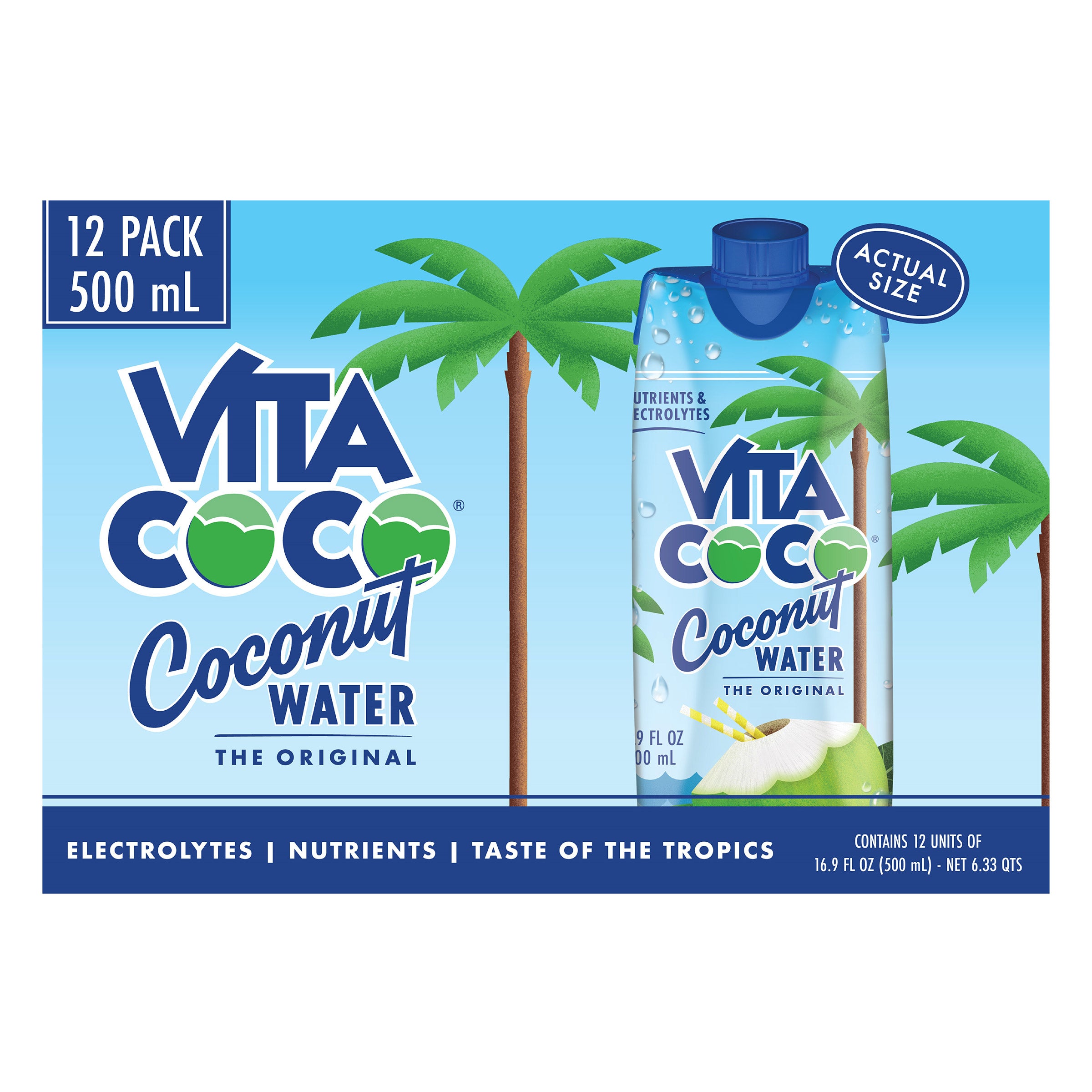 Vita Coco, Coconut Water, Original, 16.9 fl oz, 12-Count