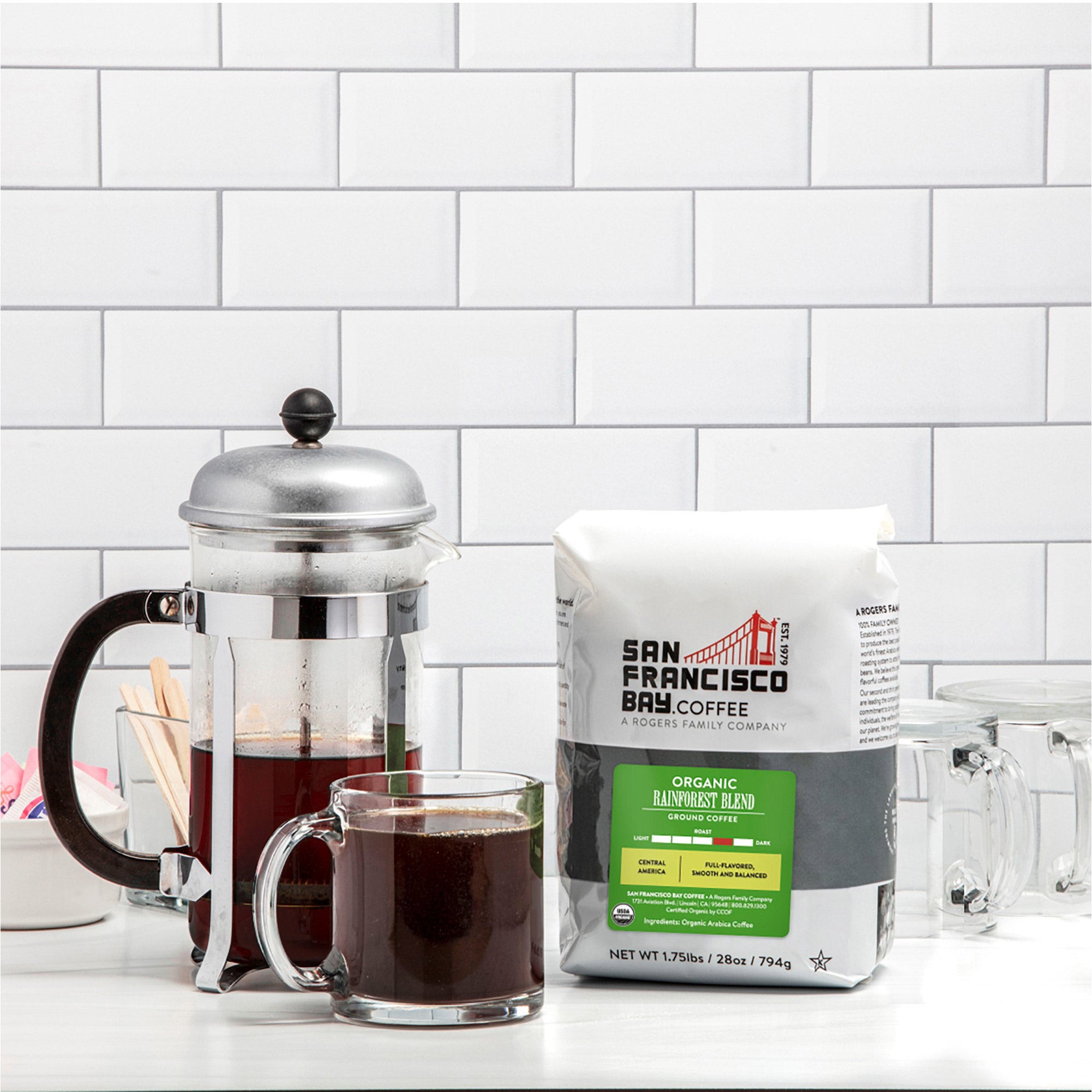 San Francisco Bay Coffee Organic Rainforest Blend Ground 28oz, 2-pack