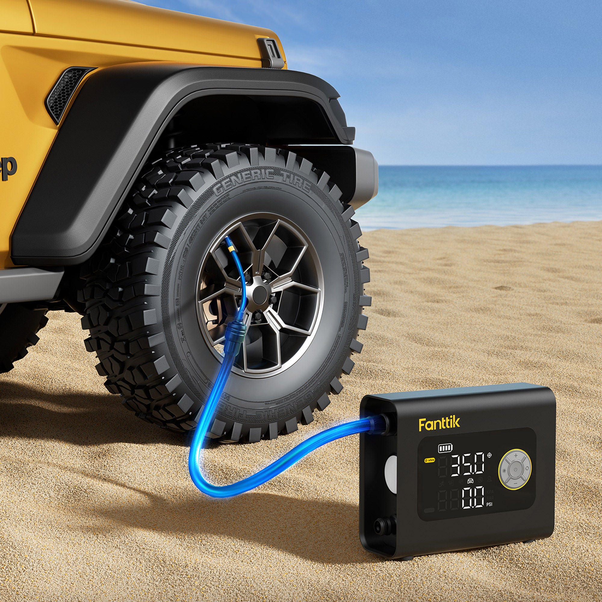 Fanttik S300 Cross Portable Tire Inflator, Paddle Board Pump with Light and Power Bank