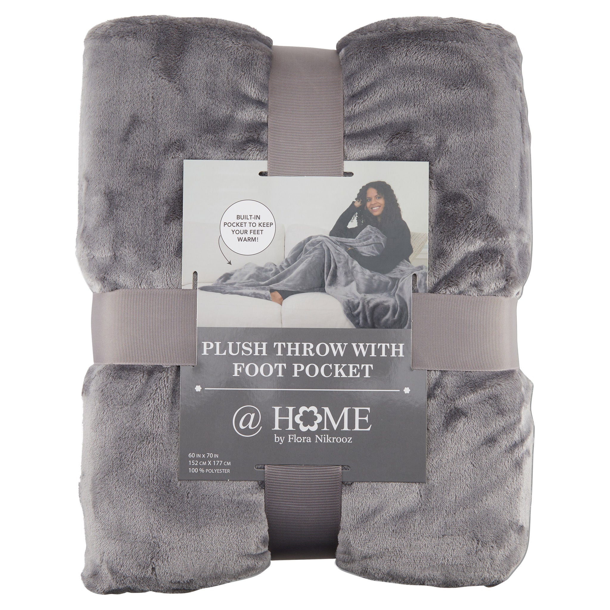 Flora Nikrooz Plush Throw with Foot Pocket