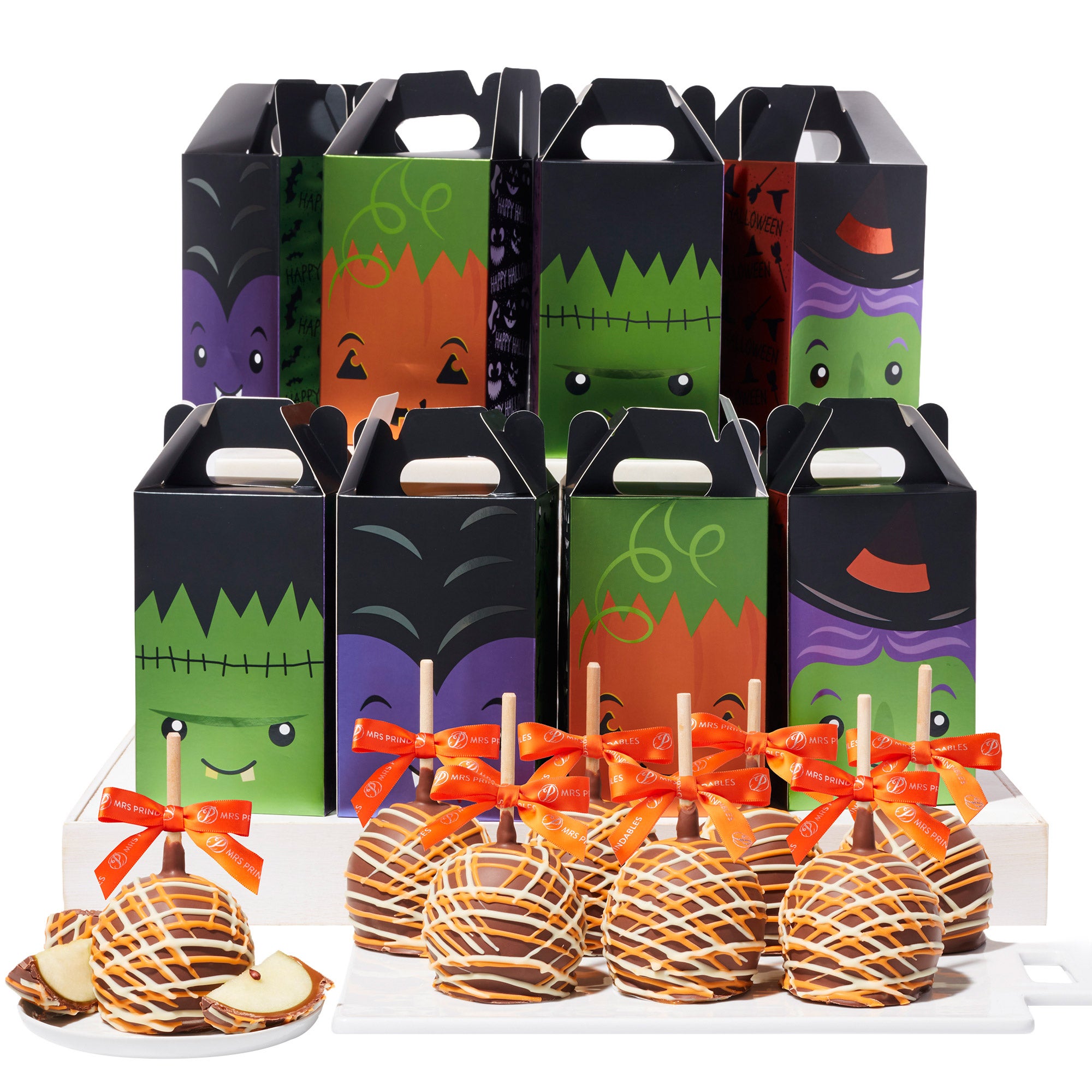 Mrs. Prindables Cool Ghouls Halloween Caramel Apple Gift Set, 8-count