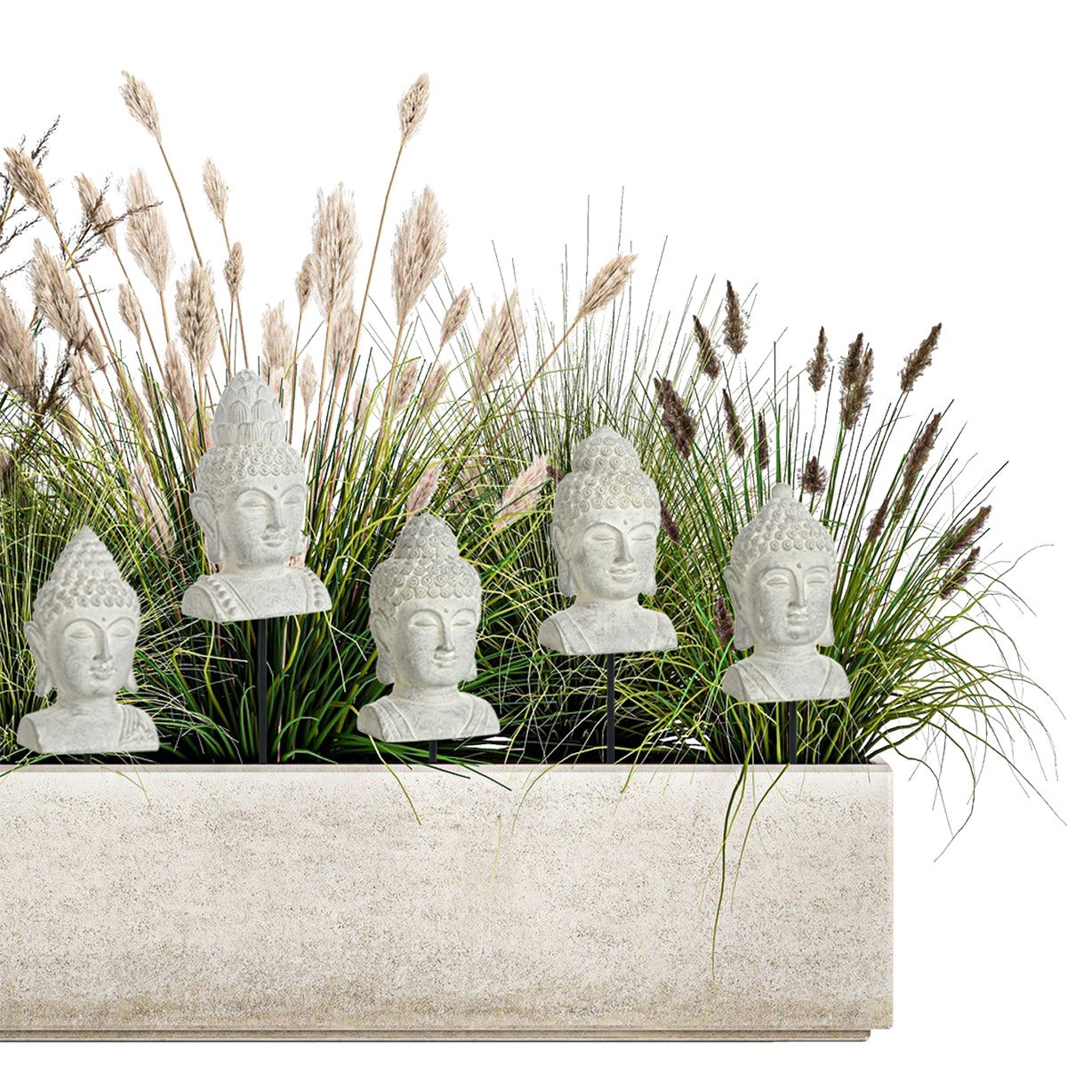 Buddha Planter Stakes, 5-pack