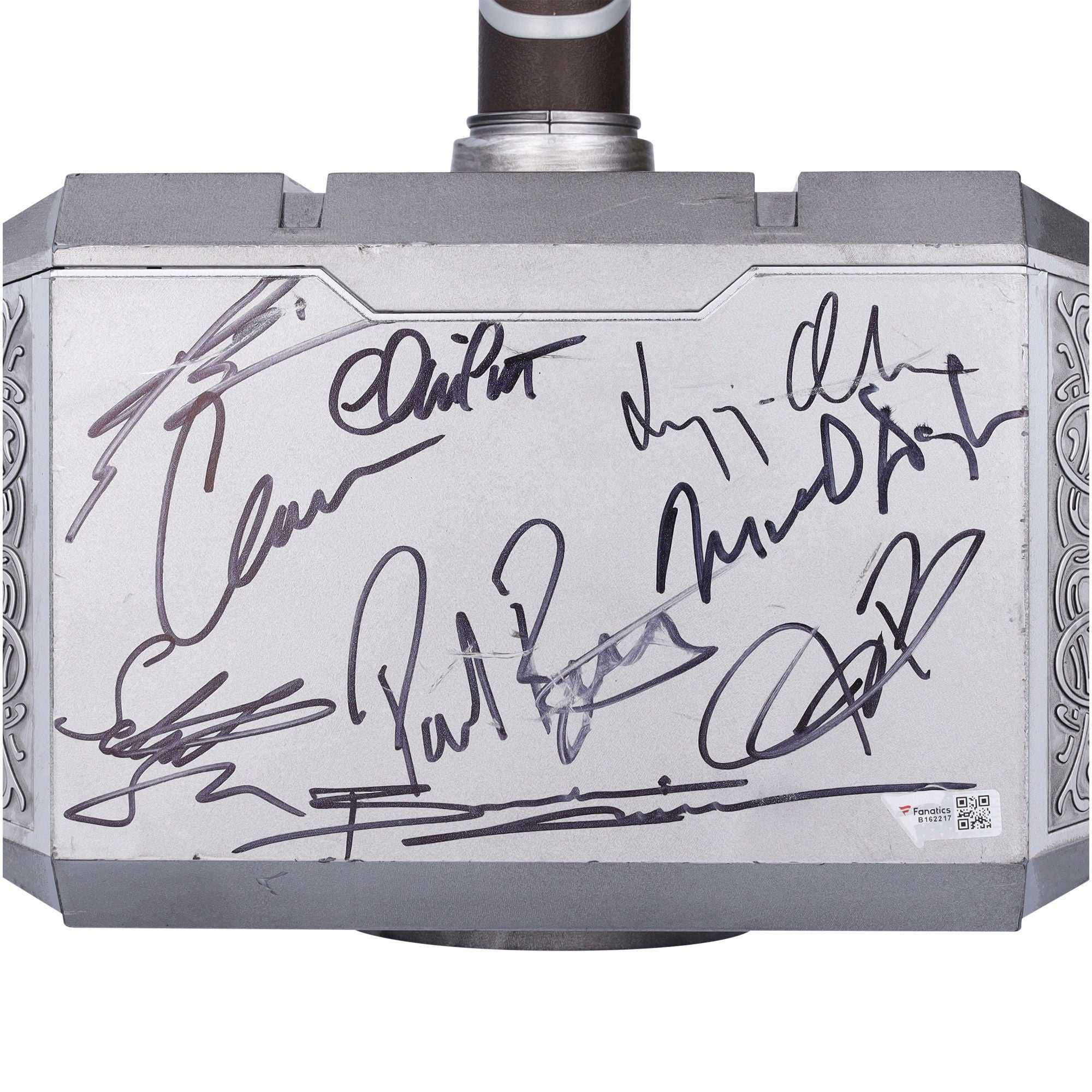The Avengers Cast Autographed Thor's Hammer with 17 Signatures including Chris Hemsworth, Robert Downey Jr, and Samuel L Jackson - Fanatics Authenticated