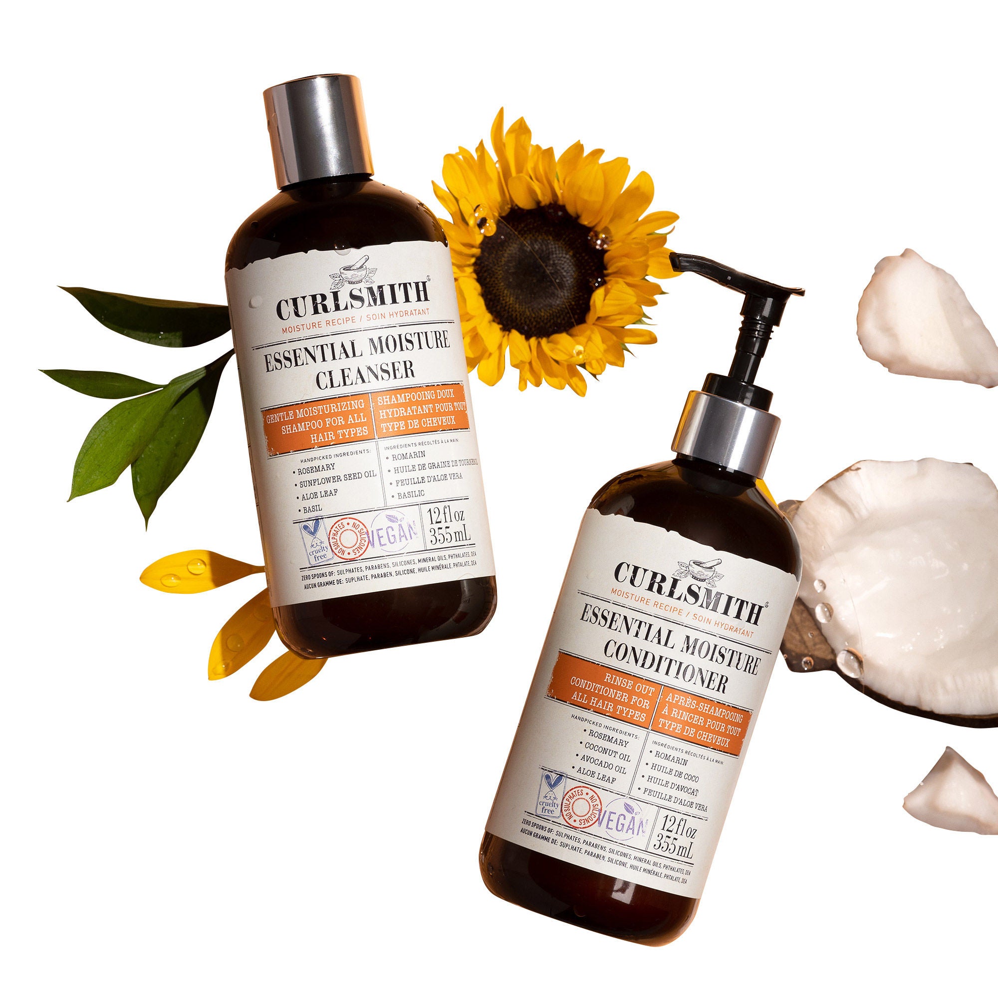 Curlsmith Essential Moisture Cleanser 12 fl oz + Essential Moisture Conditioner 12 fl oz Set