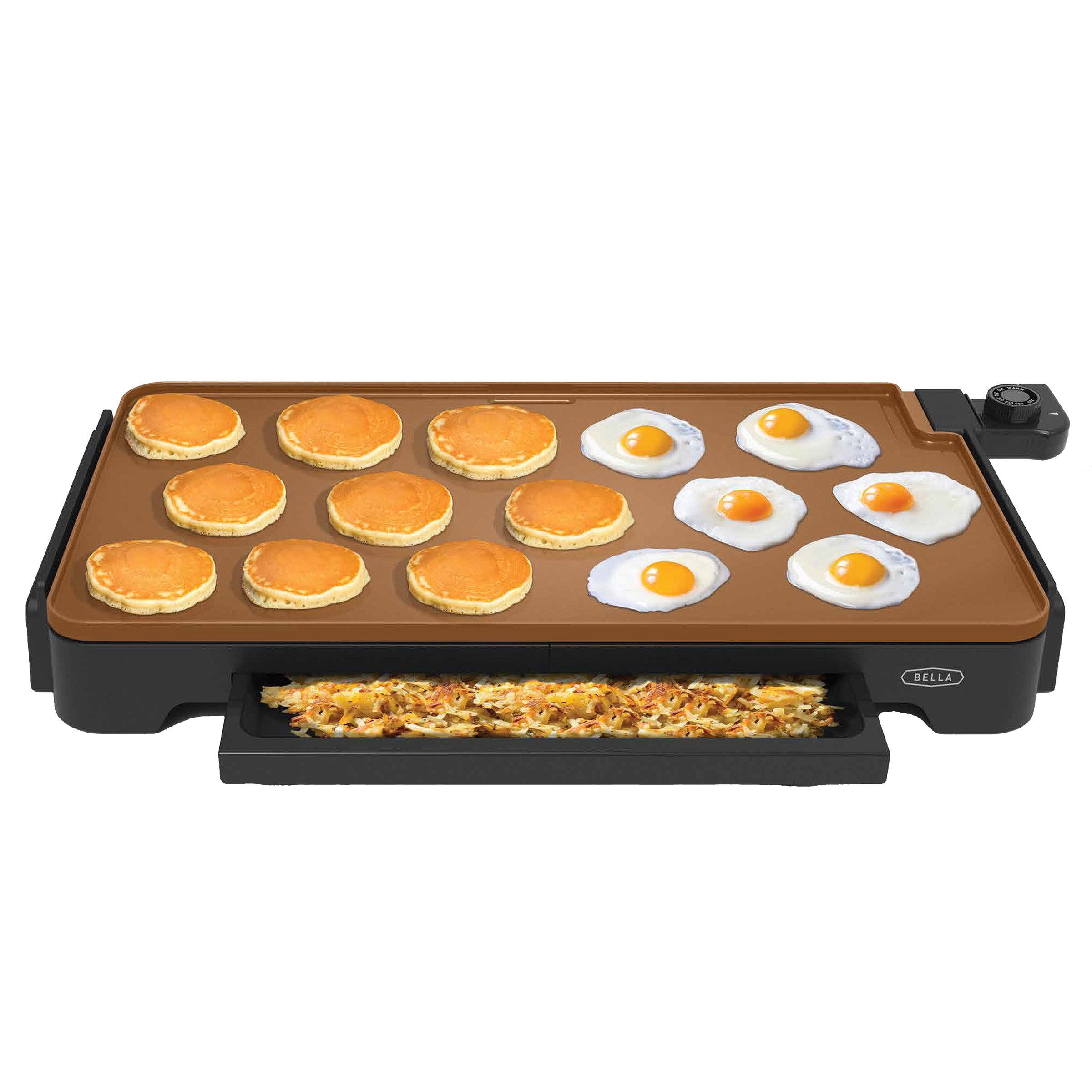 bella XL Ceramic Griddle with Warming Tray