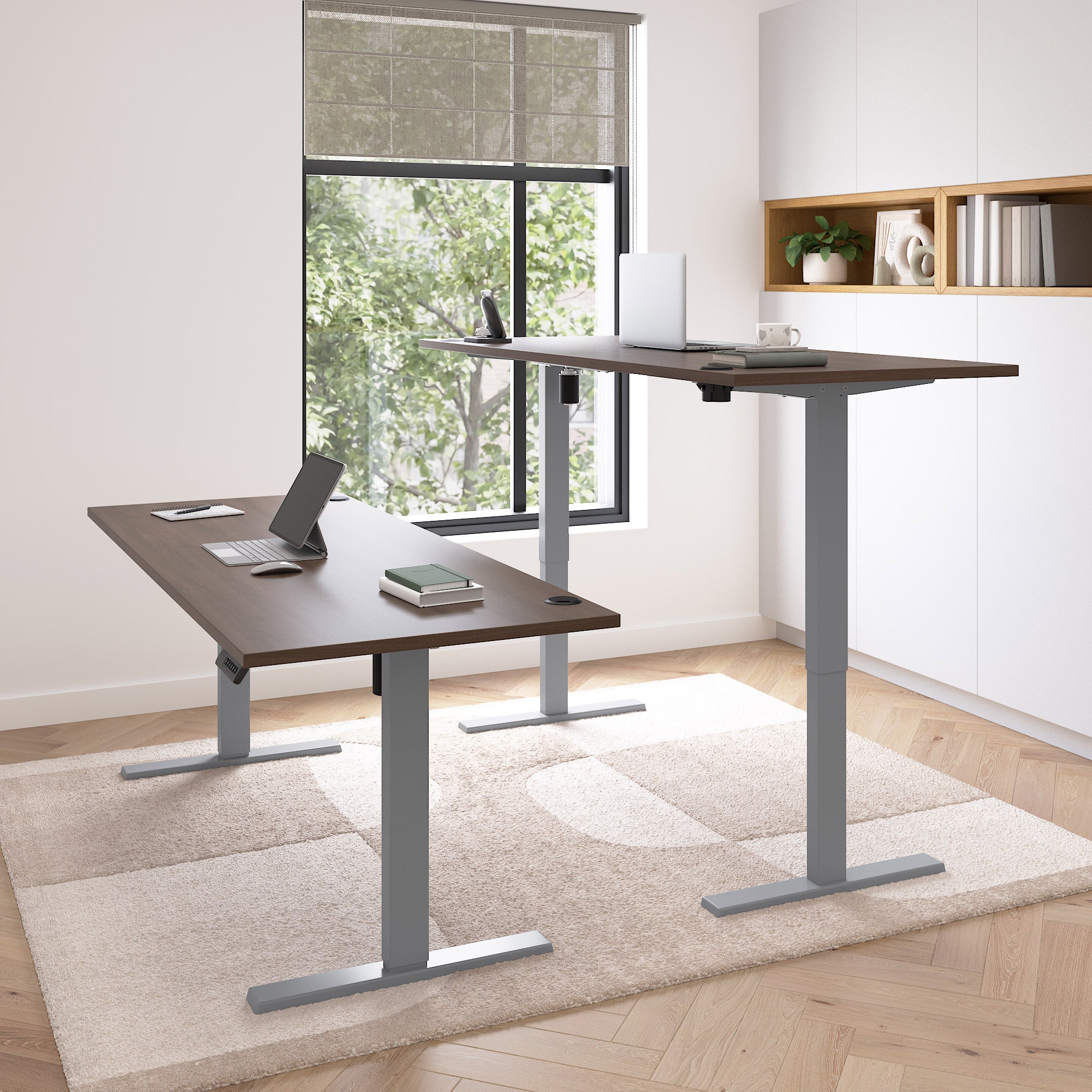 Upstand Plus 72” Height Adjustable Desk with Charging Station