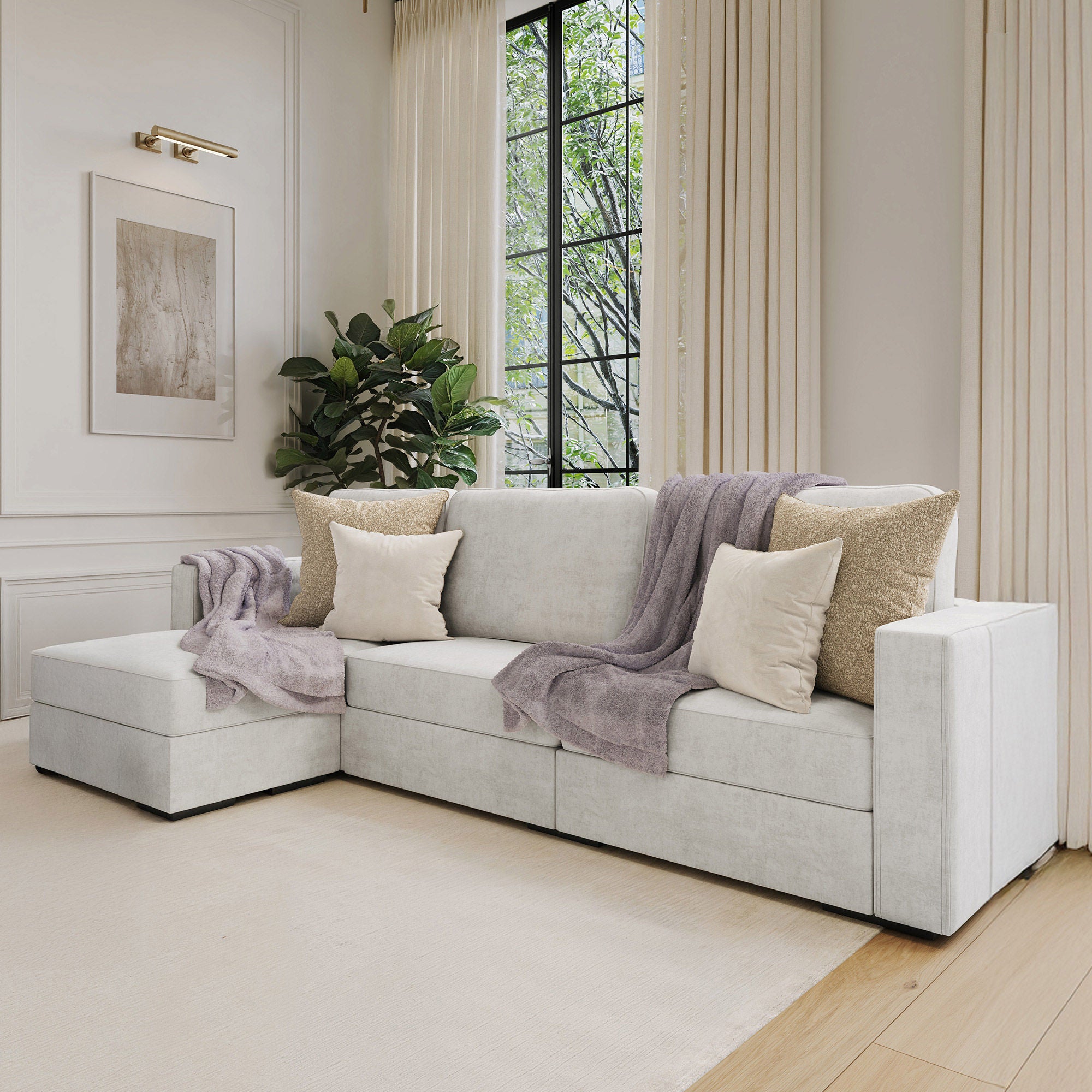 Lovesac Modular Sectional Sofa Bundle 4 Seats/5 Square Sides with Storage