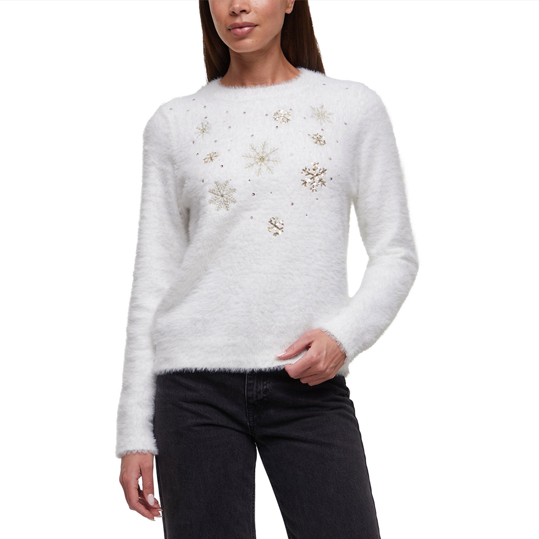Wildfox Women's Embellished Eyelash Holiday Sweater