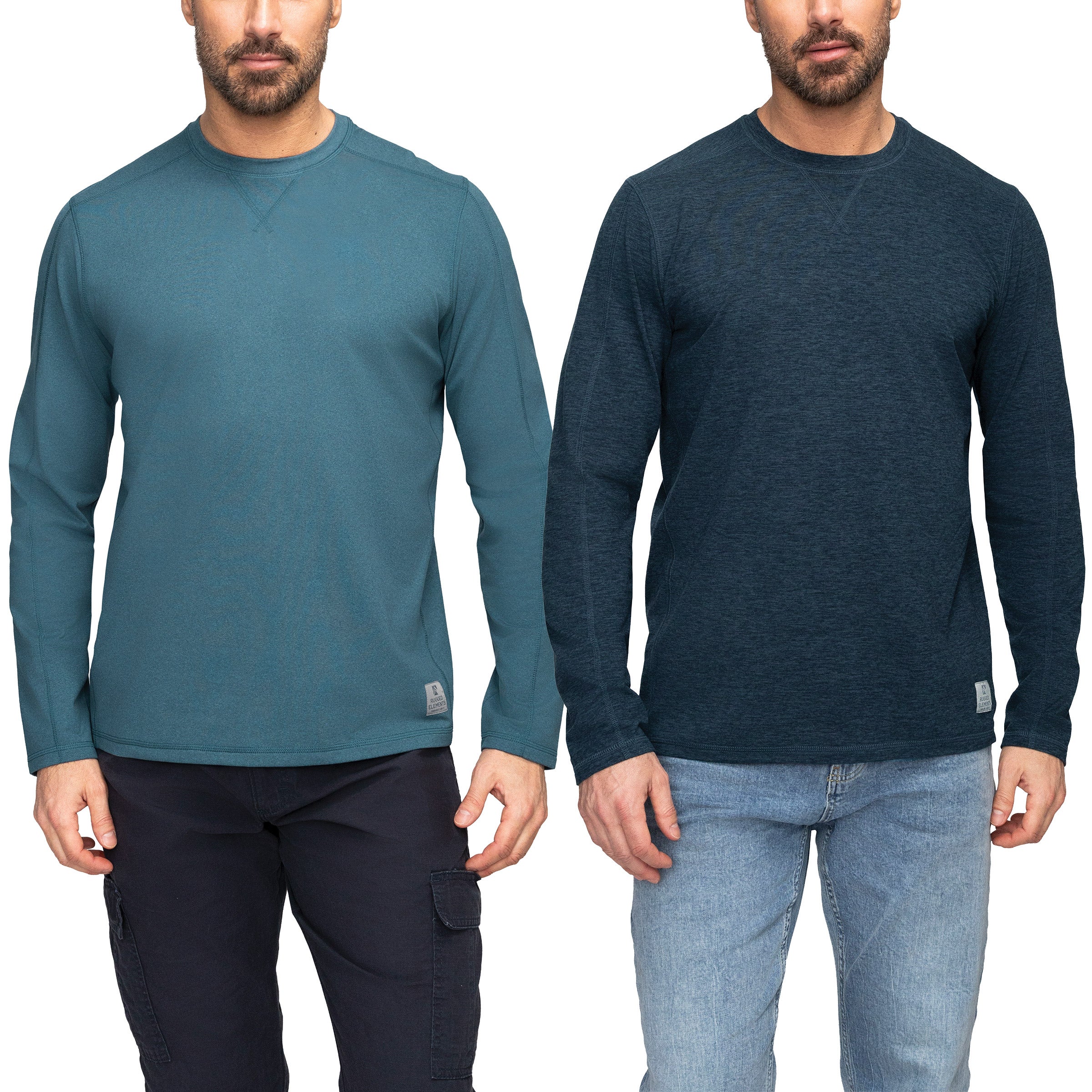 Rugged Elements Men's Long Sleeve Crew Tee, 2-pack