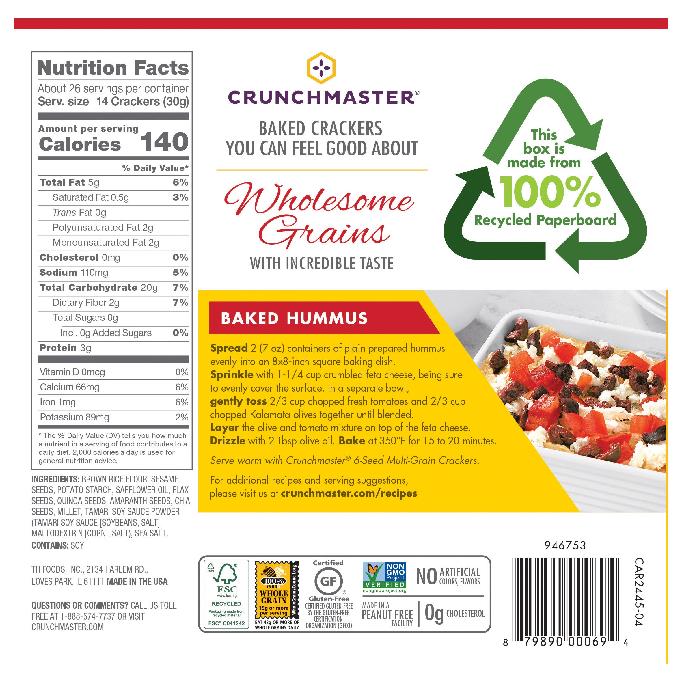 Crunchmaster Multi-Grain Crackers, 28 oz