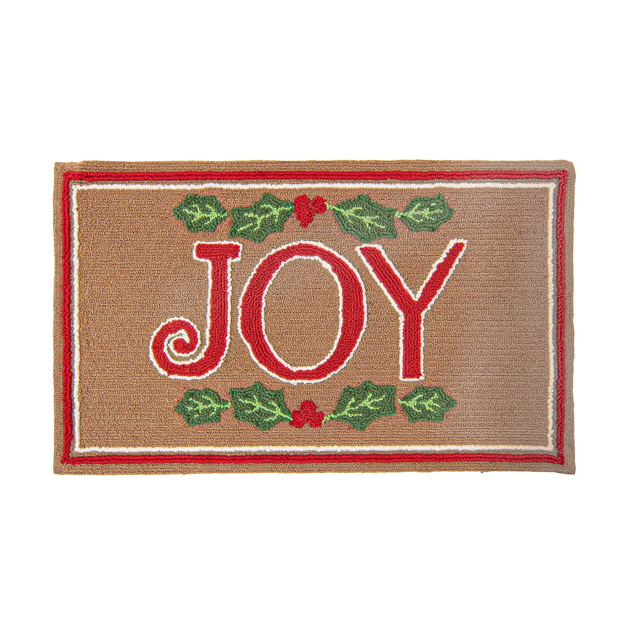 Hand Hooked Holiday Memory Foam Rug, Joy