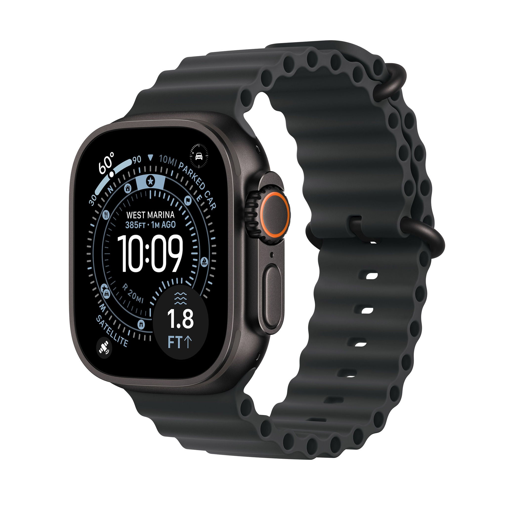 Apple Watch Ultra 3 (GPS + Cellular) 49mm Black Titanium Case with 5G and Satellite Communications (Size M/L)