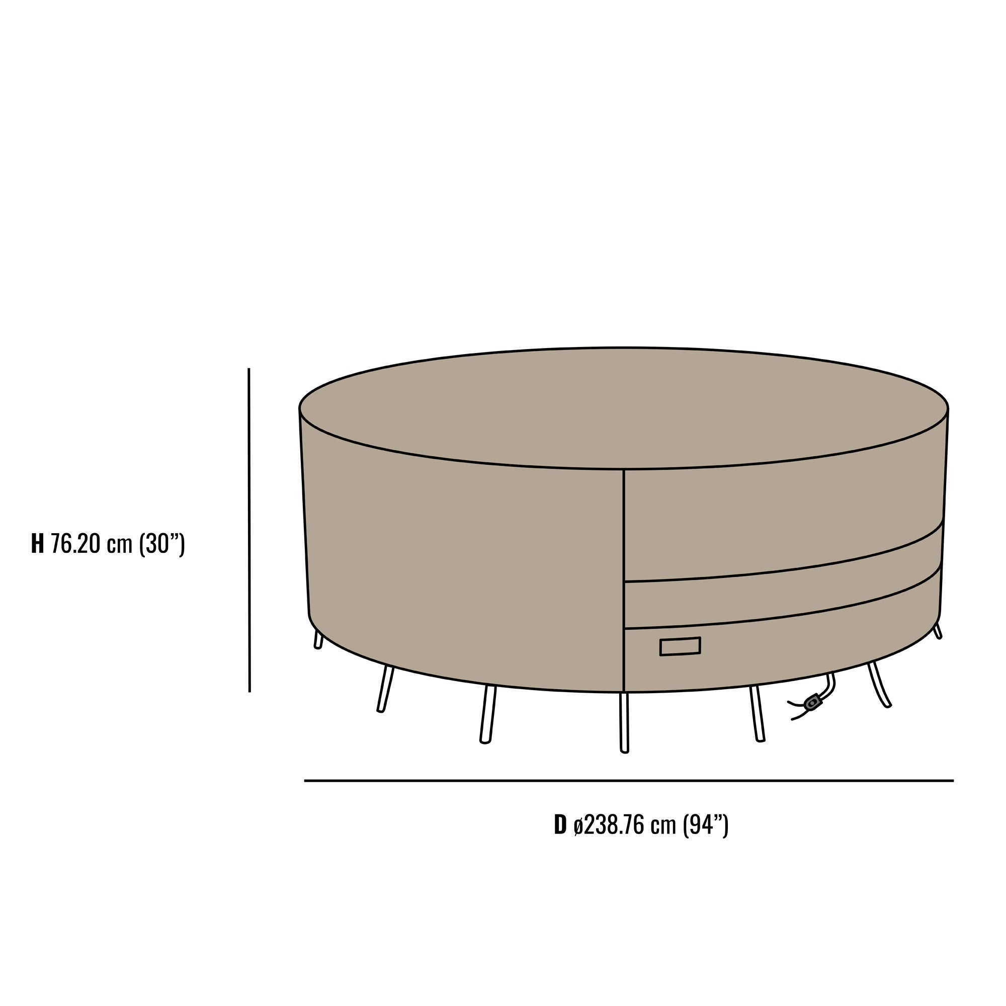 Outdoor Round Patio Table Set Cover