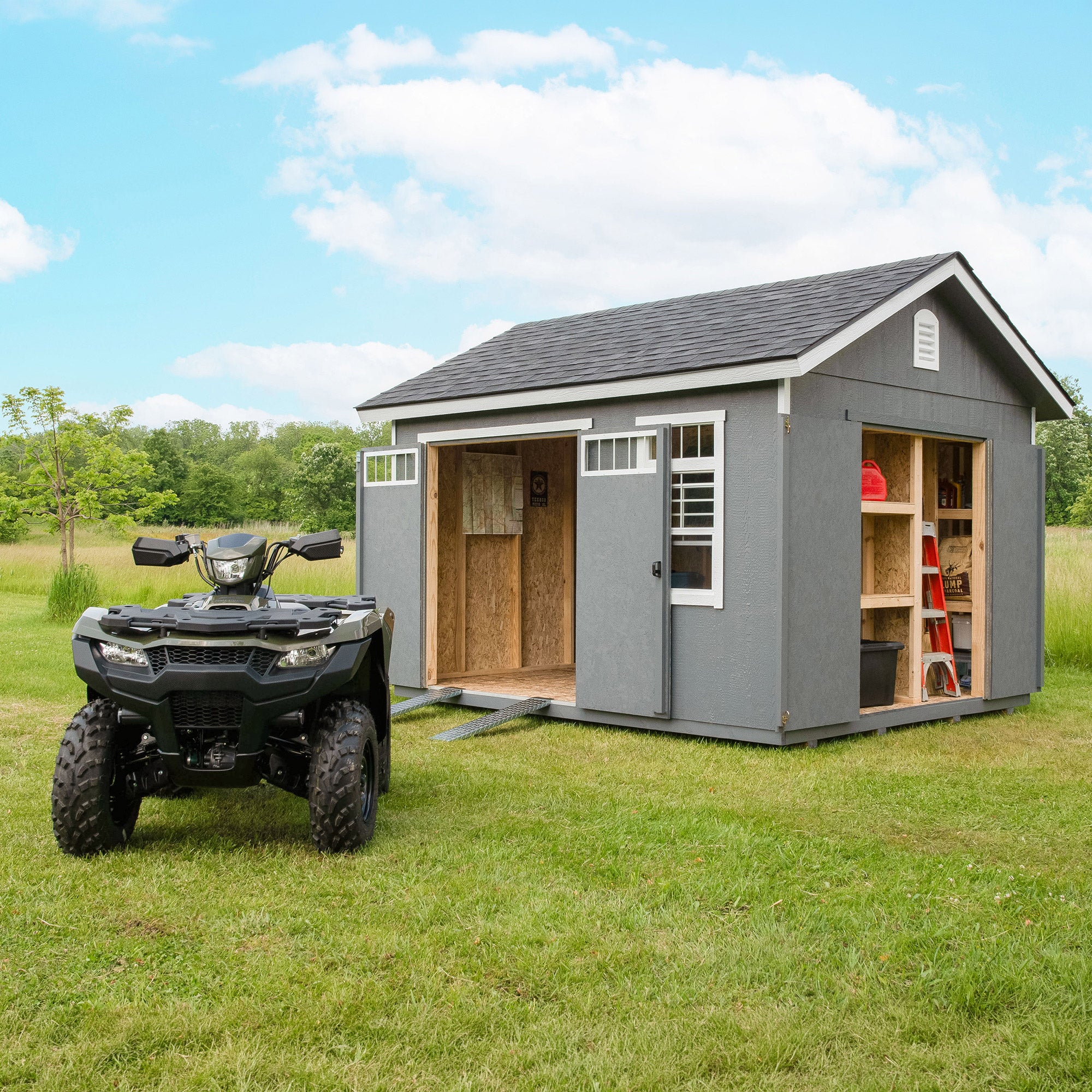 Yardline Easemont 10' x 12' Wood Shed with Quick Access Storage - Do It Yourself Assembly