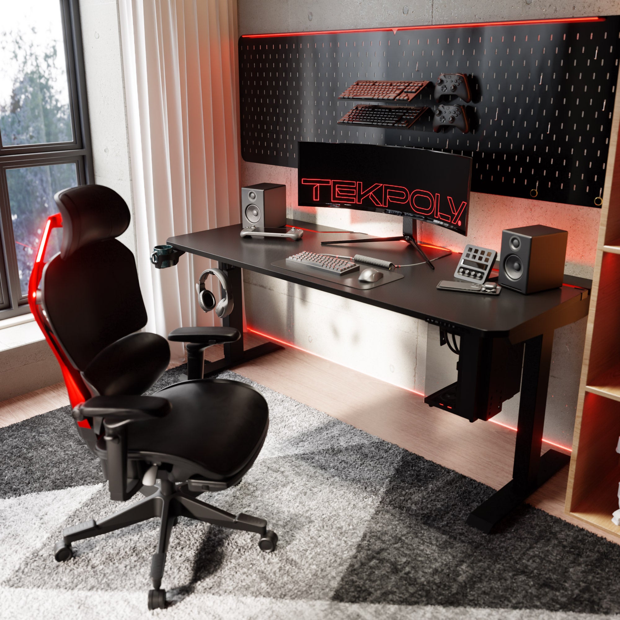 Nightphase 70” Adjustable Height Gaming Desk