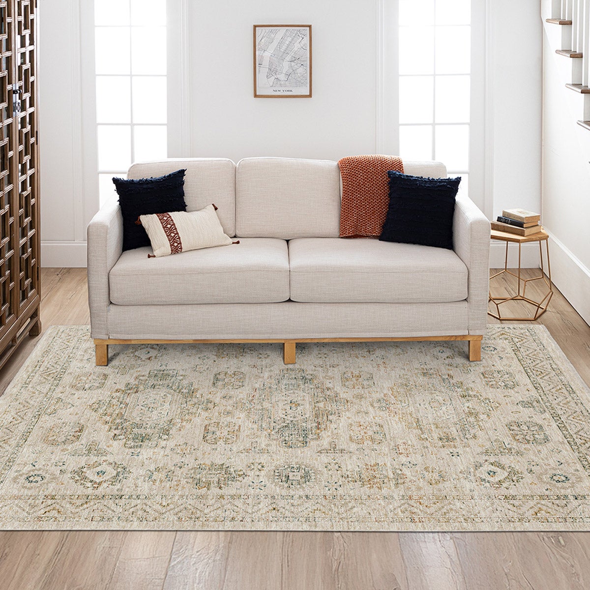 Mohawk Home Memento Area Rug, Lynette Ivory, 5’3” x 7’6”