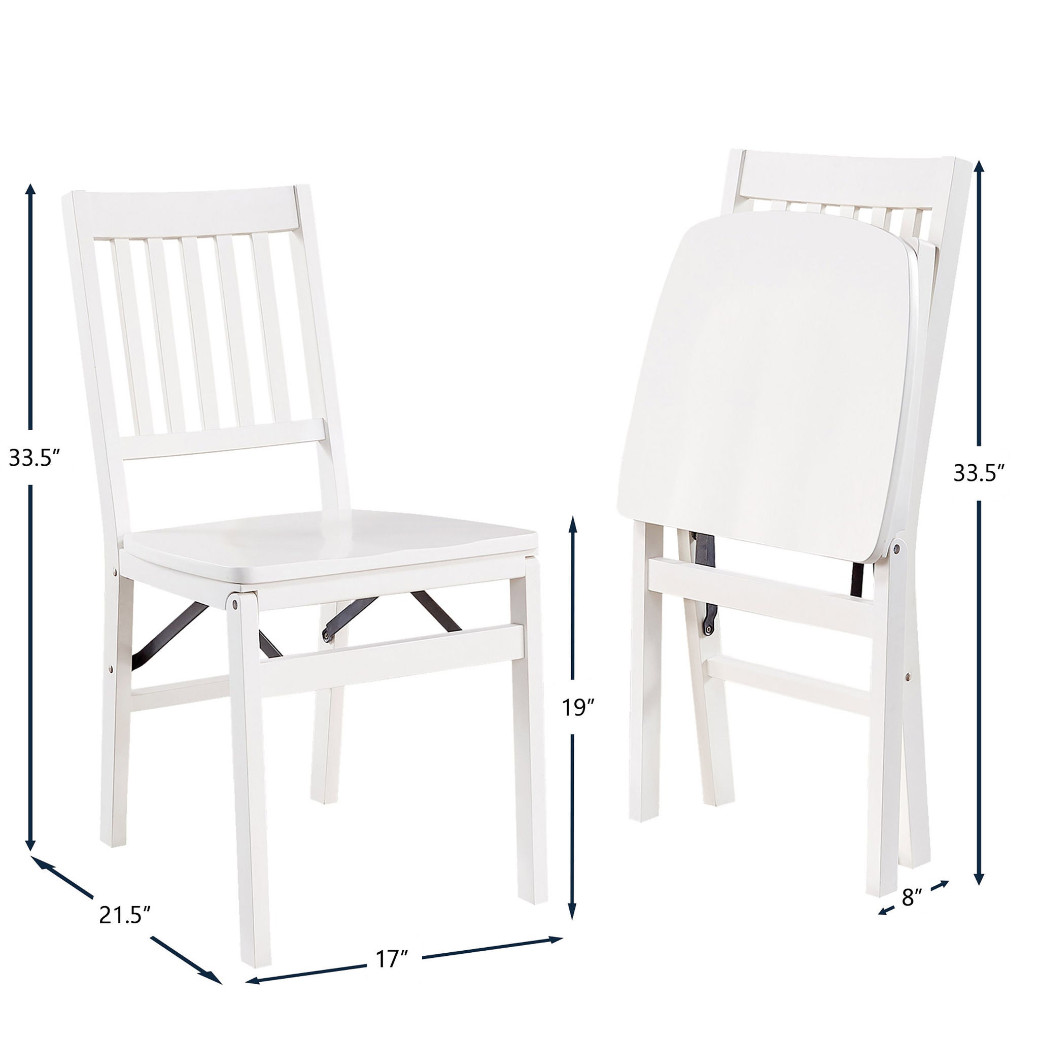 Stakmore Solid Wood Folding Chair, 2-pack