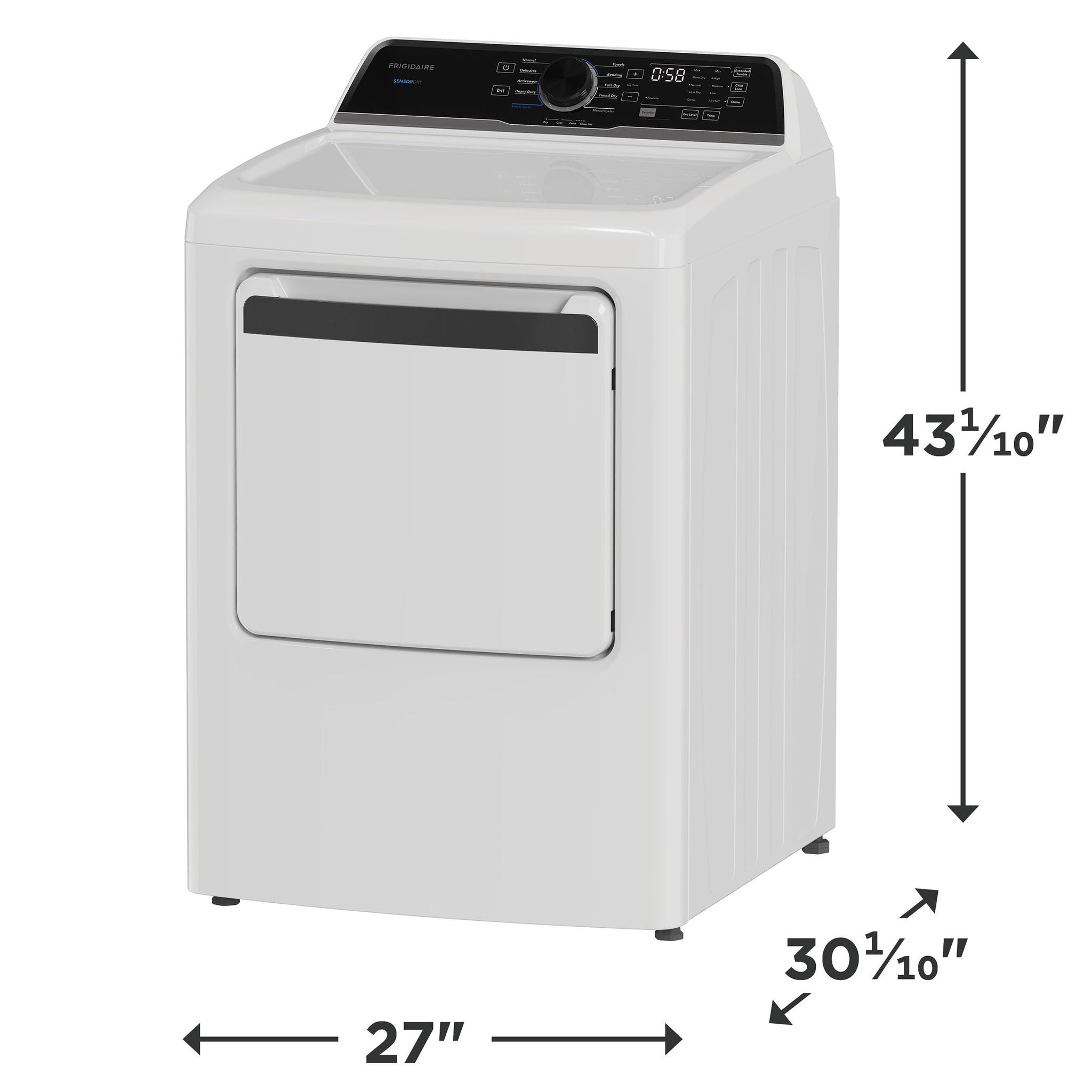 Frigidaire 7.0 cu. ft. GAS Dryer with 10 Dry Cycles