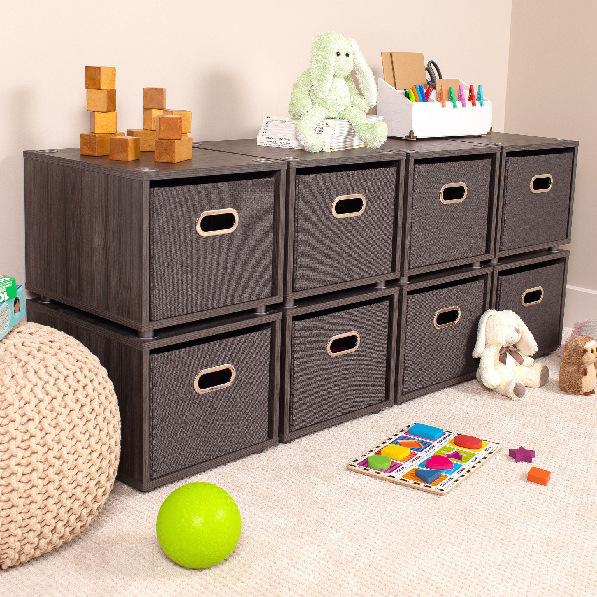 BirdRock Home 2-pack Rolling File Storage Cube Set