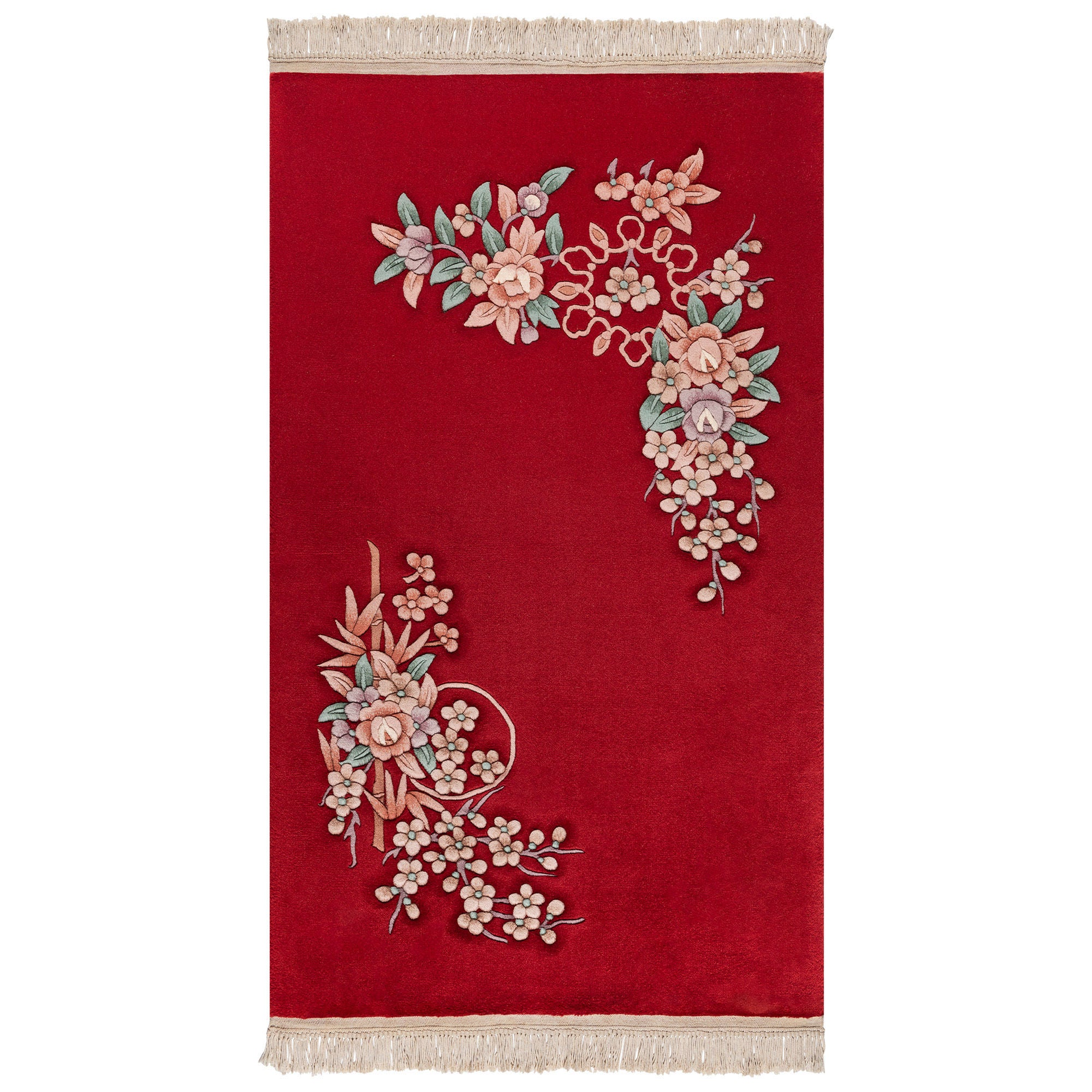 Pagoda Hand Knotted Rug Collection, Jasmin, Red