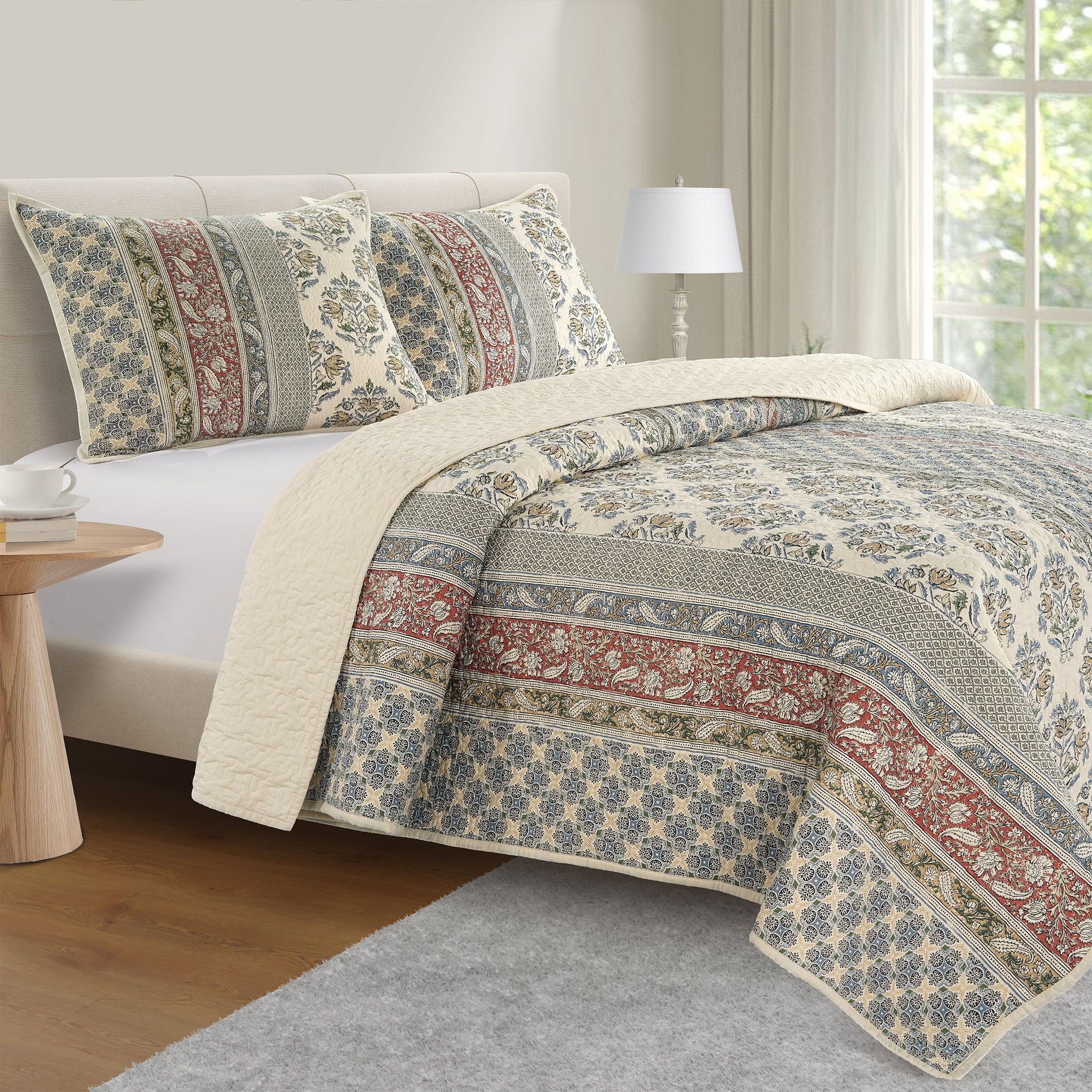 The Linen Closet Mahalia 3-piece Quilt Set