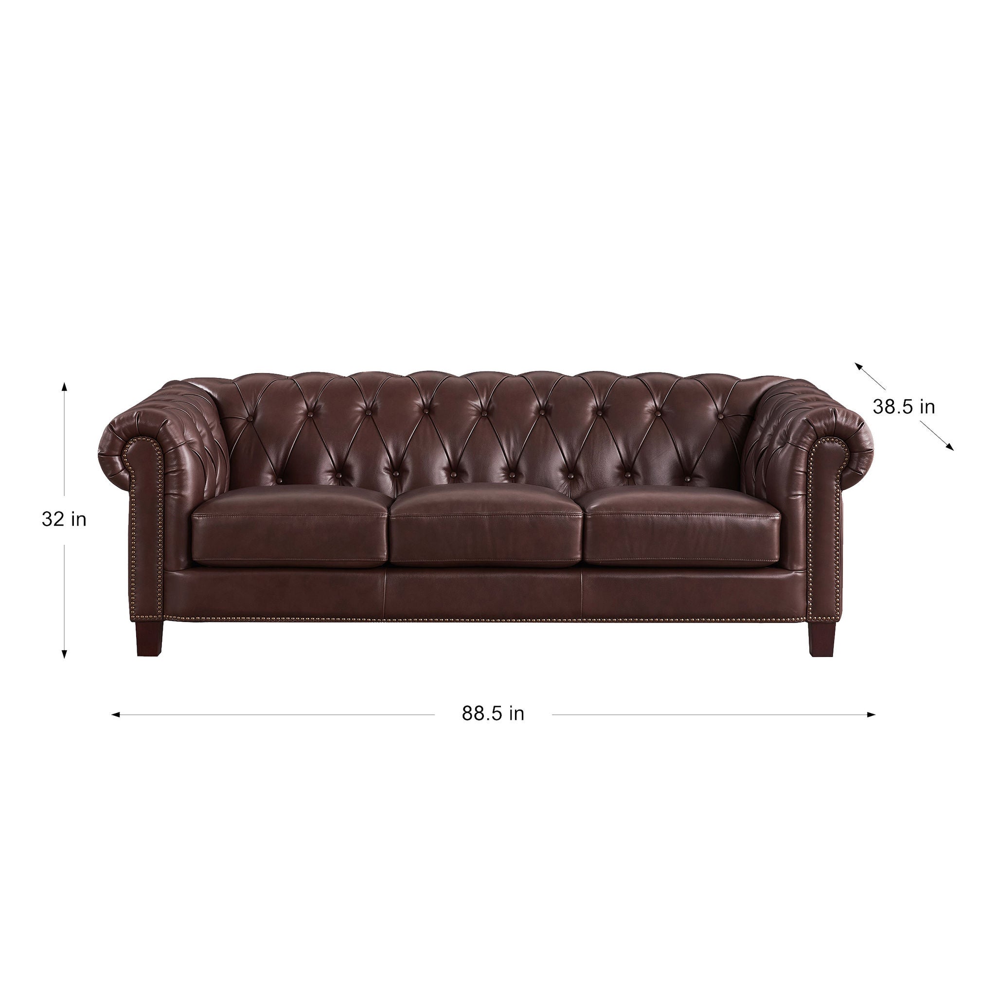 Baldwin Top Grain Leather Sofa Collection, Brown