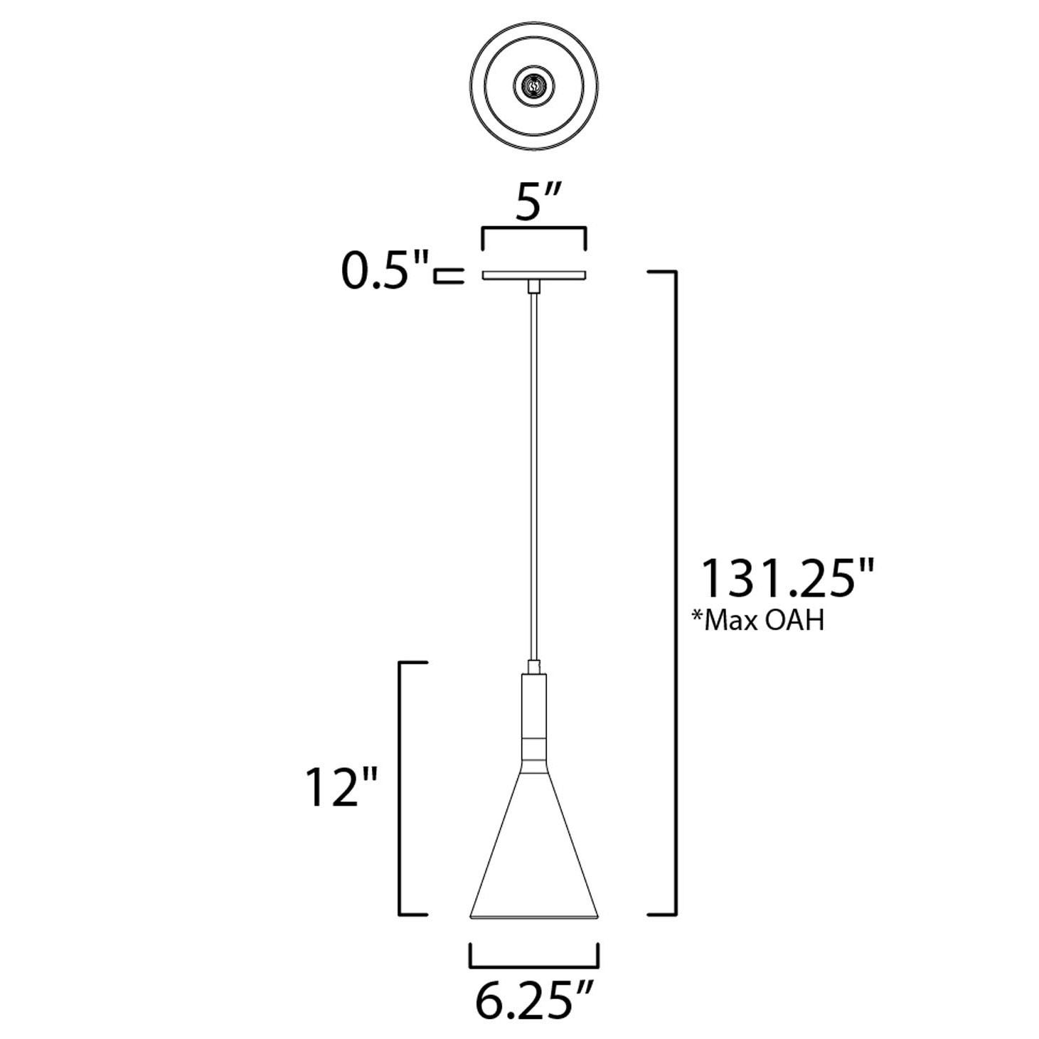 Maxim Funnel Pendant Light with Chrome Accent