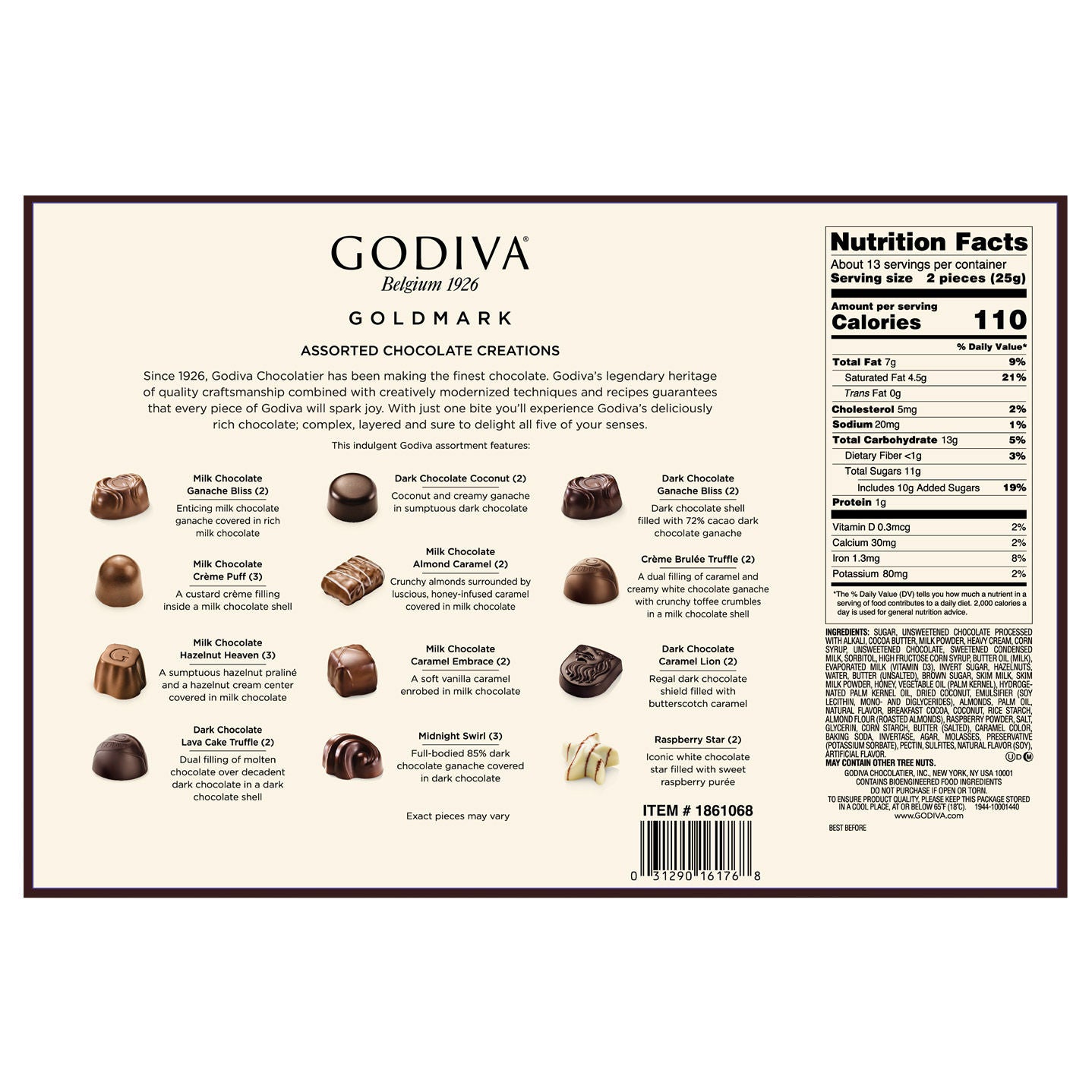 Godiva Premium Assortment Spring Box, 22.6 oz., 27-piece, 2-pack
