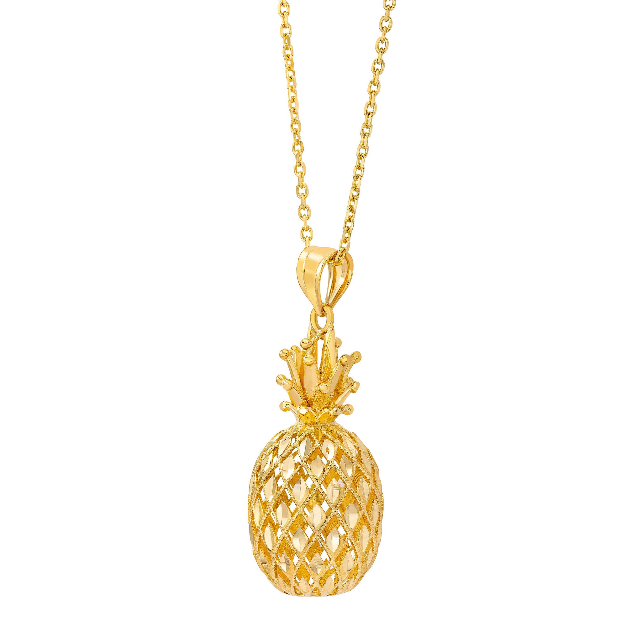 14kt Yellow Gold Pineapple Necklace
