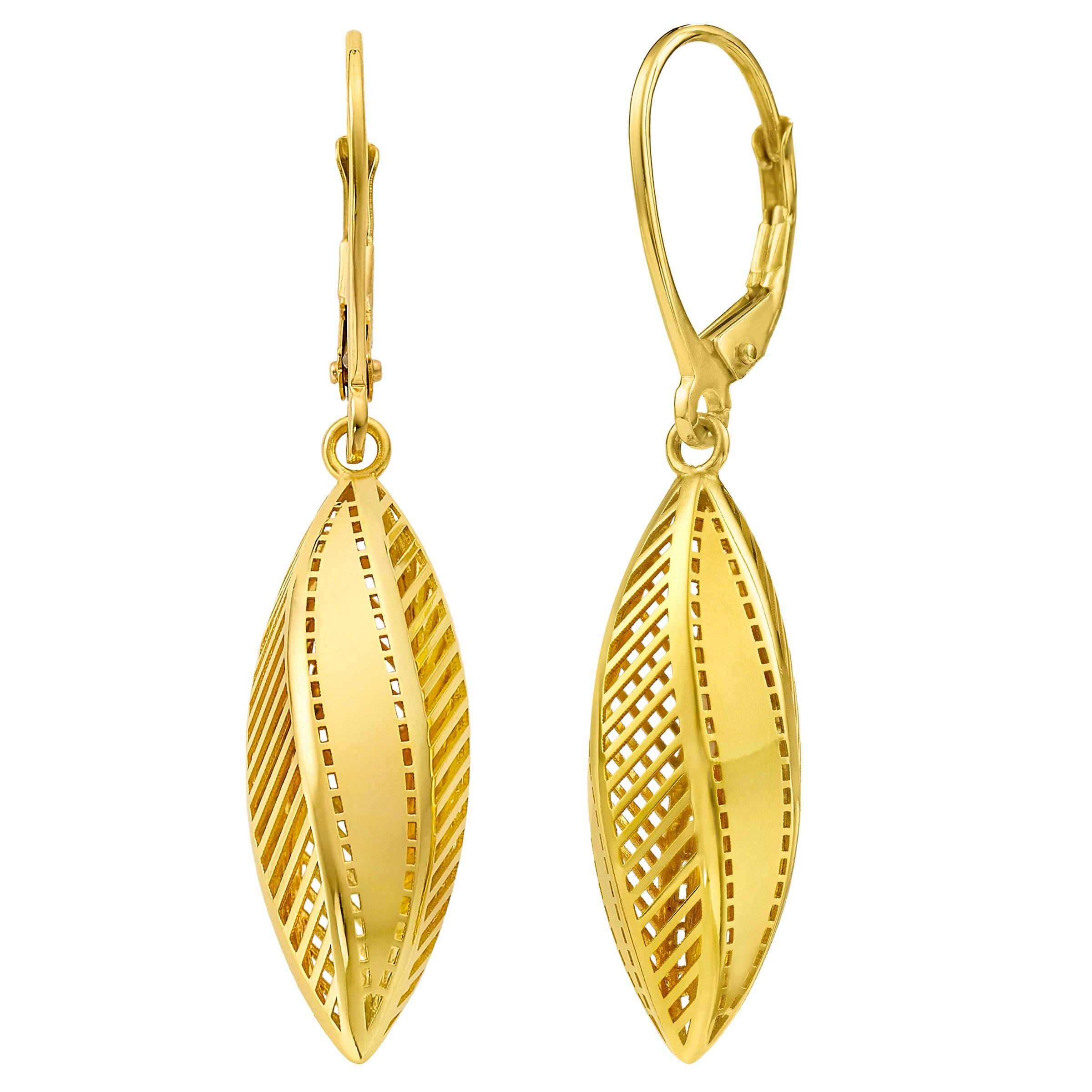 22kt Yellow Gold Marquise Drop Earrings