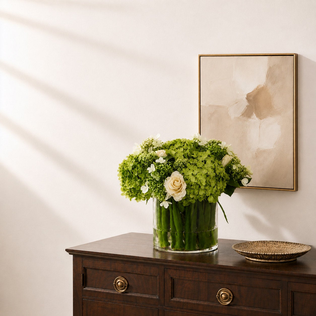 Faux 15” Hydrangea & Rose Arrangement